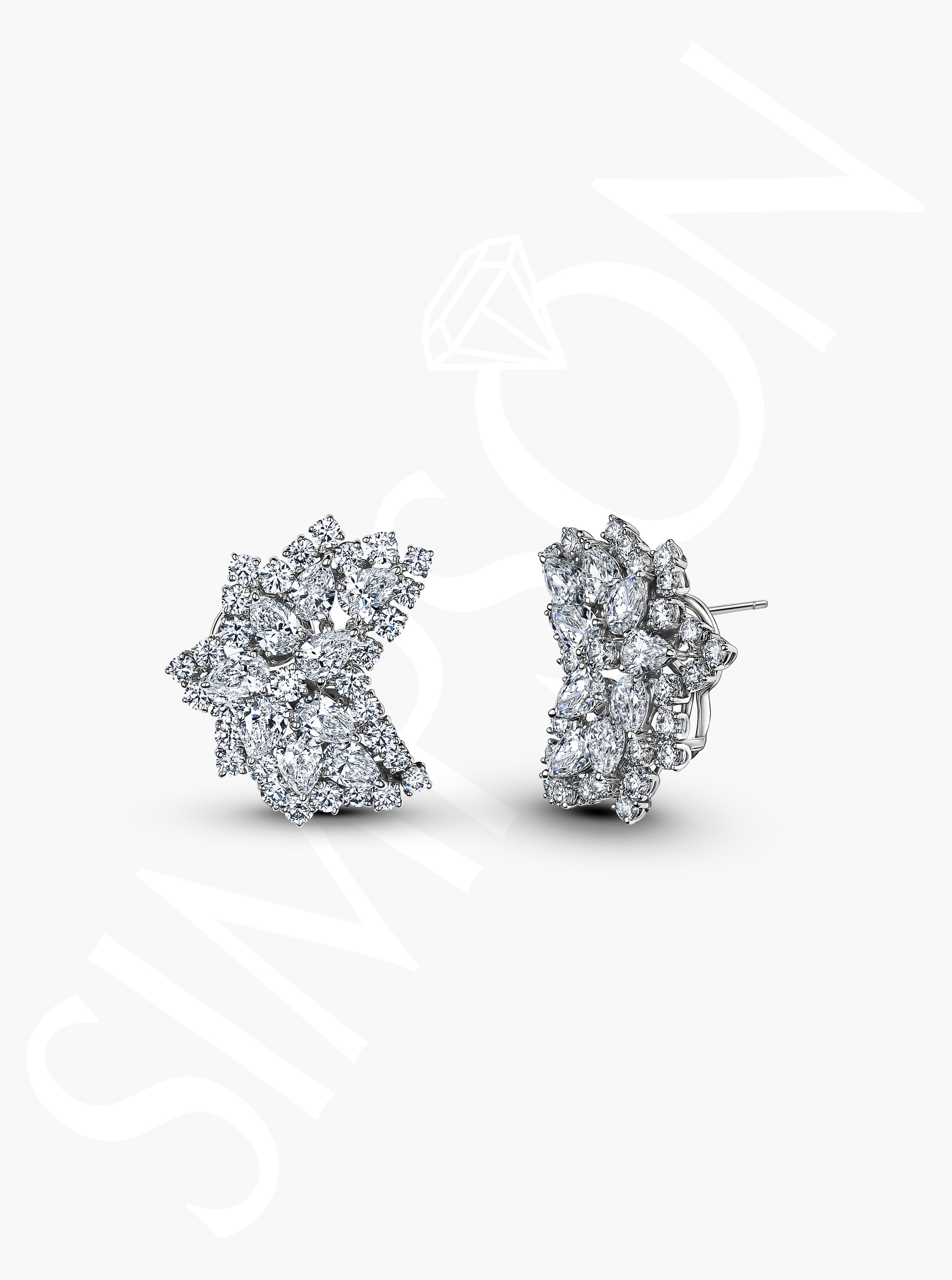 Diamond Cluster Earrings