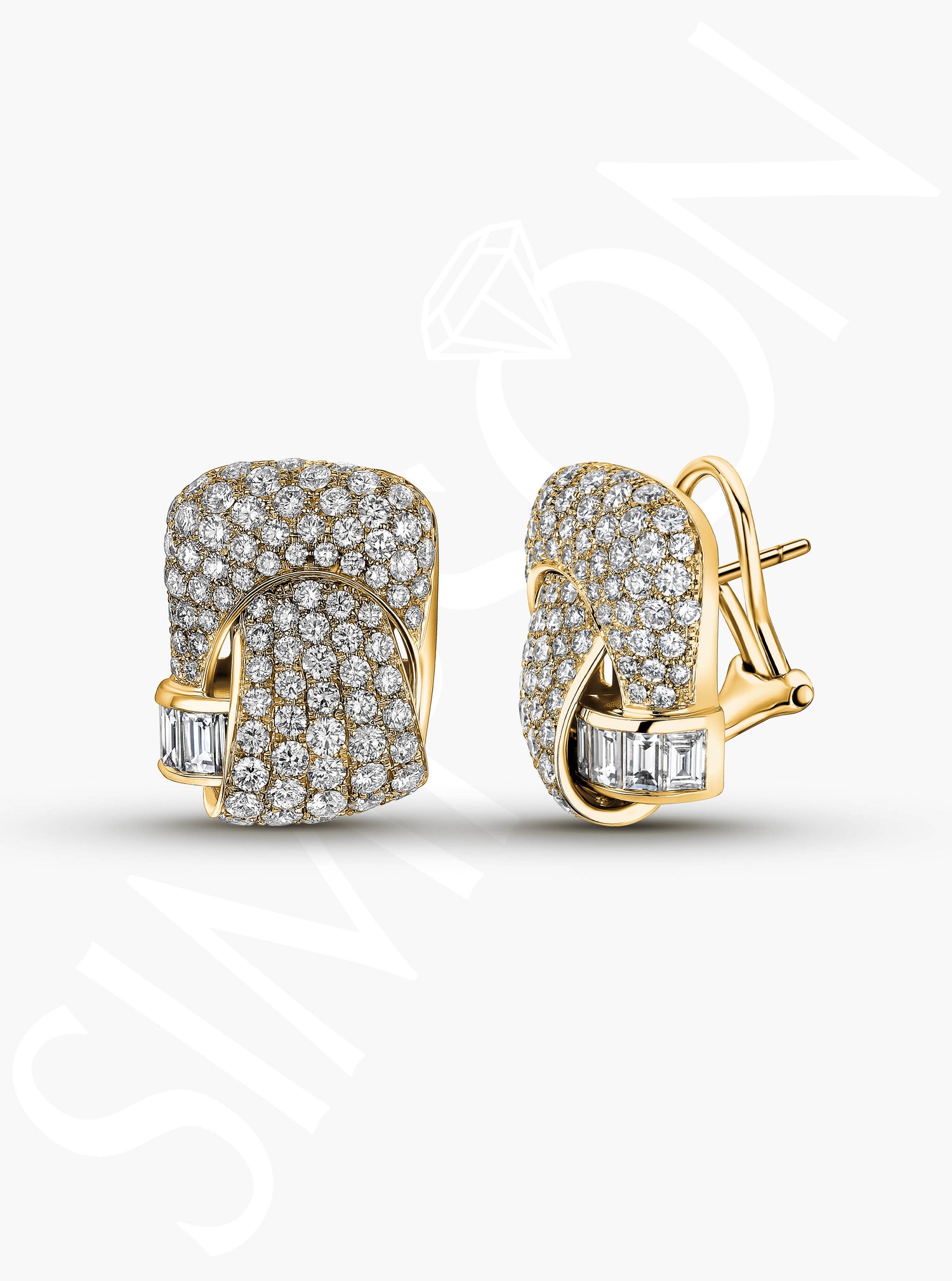 Woven Pavé Diamond Earrings