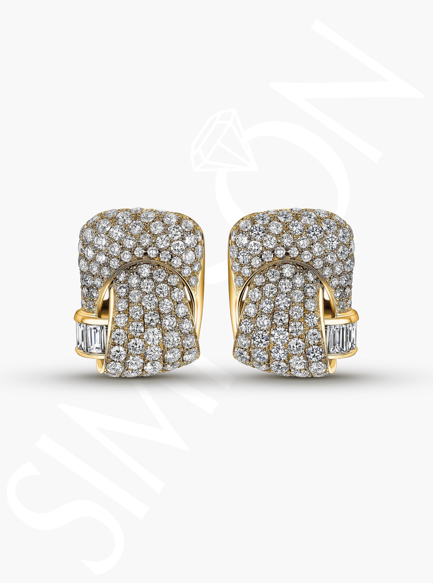 Woven Pavé Diamond Earrings
