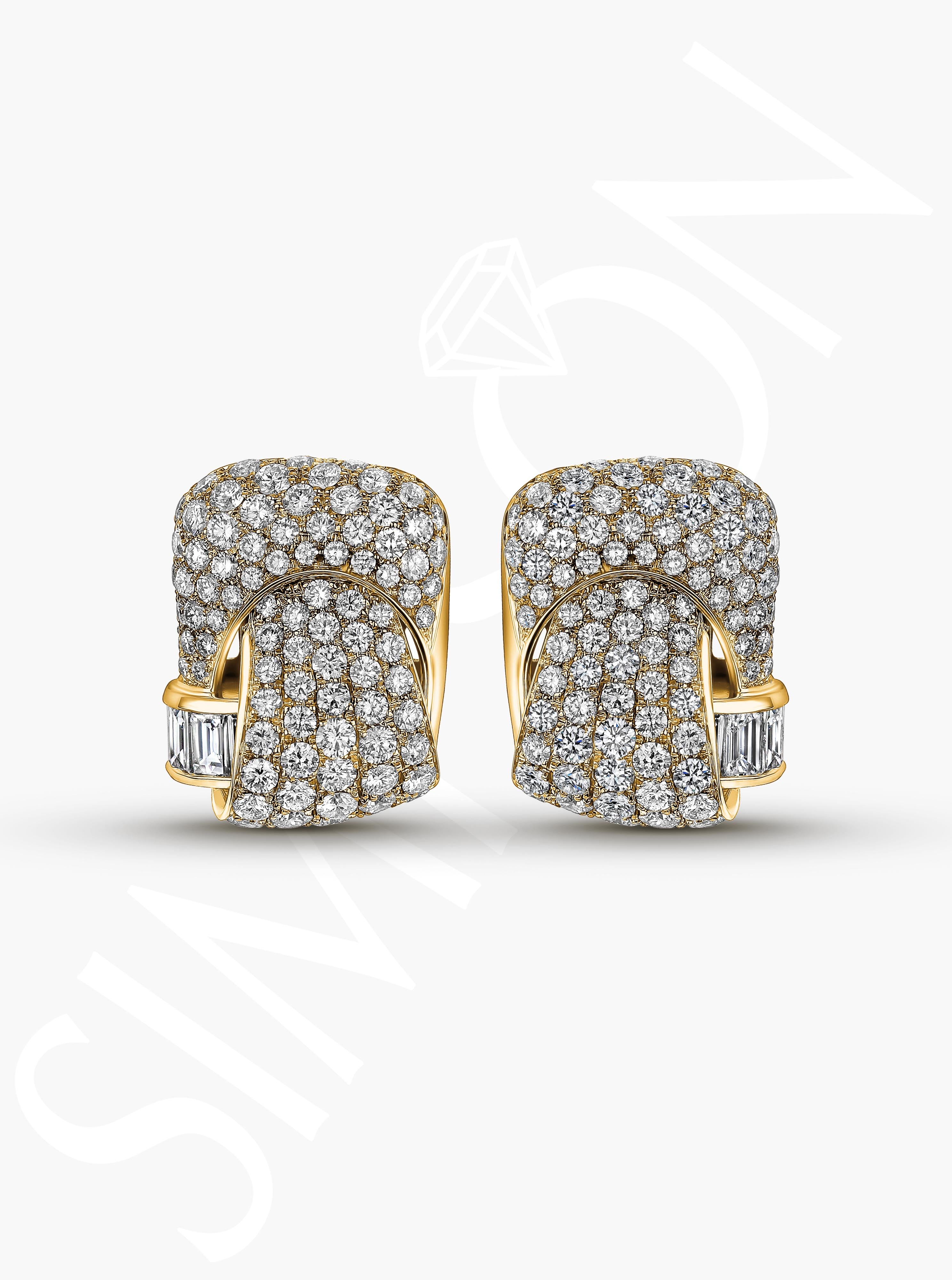 Woven Pavé Diamond Earrings