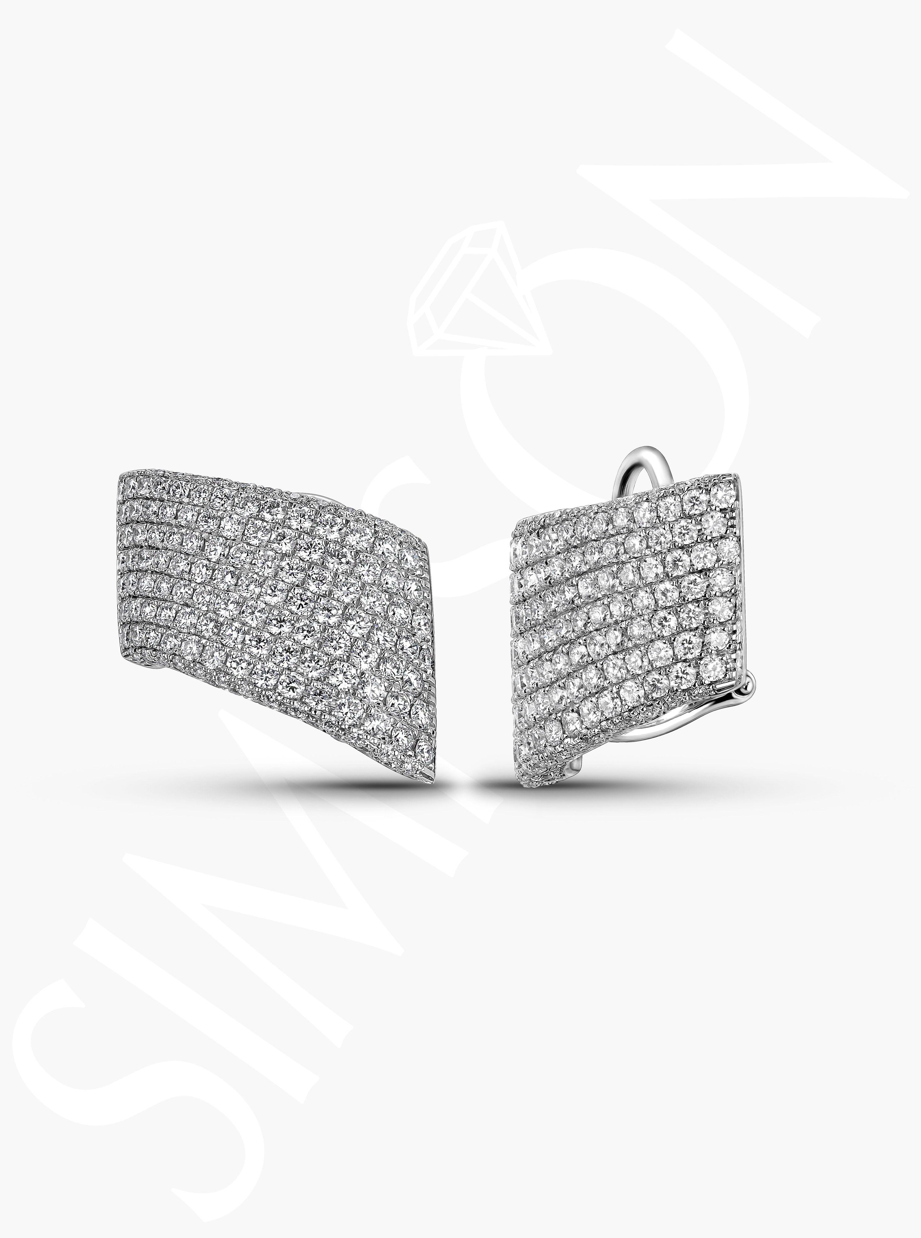 White Gold Pavé Diamond Earrings