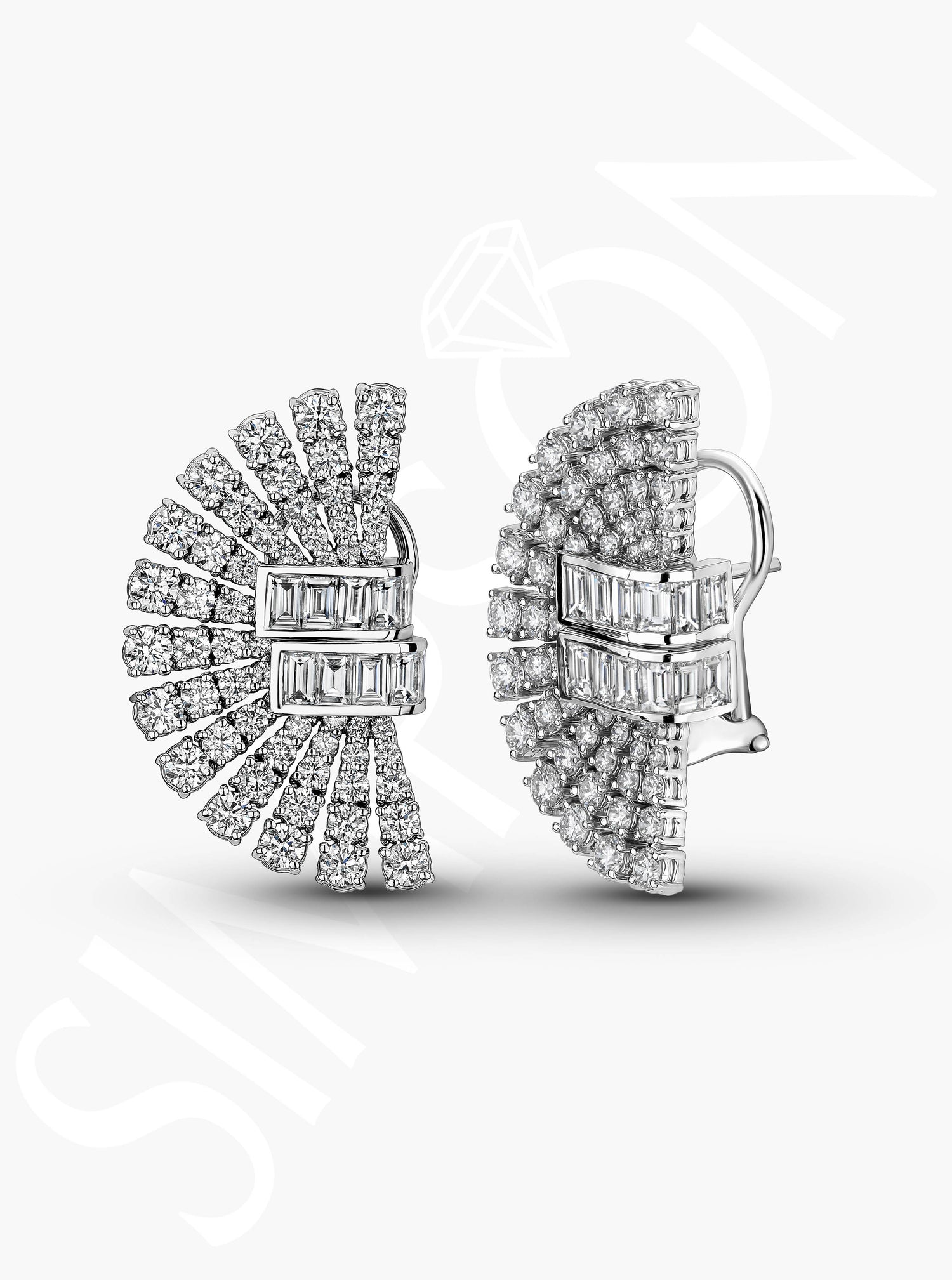 Diamond Fan Earrings