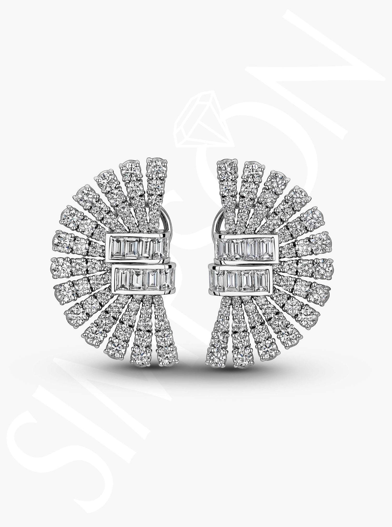 Diamond Fan Earrings
