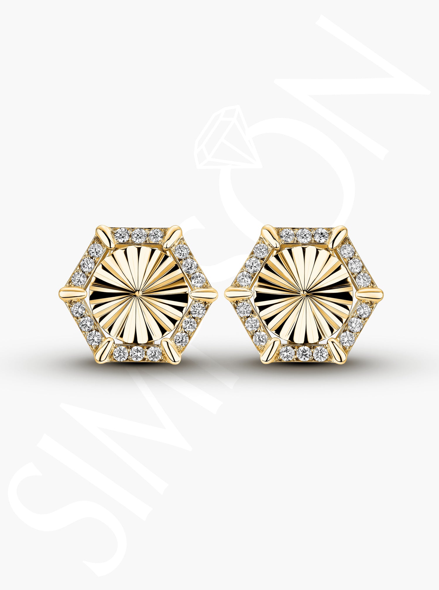 Hexagon Diamond Earrings