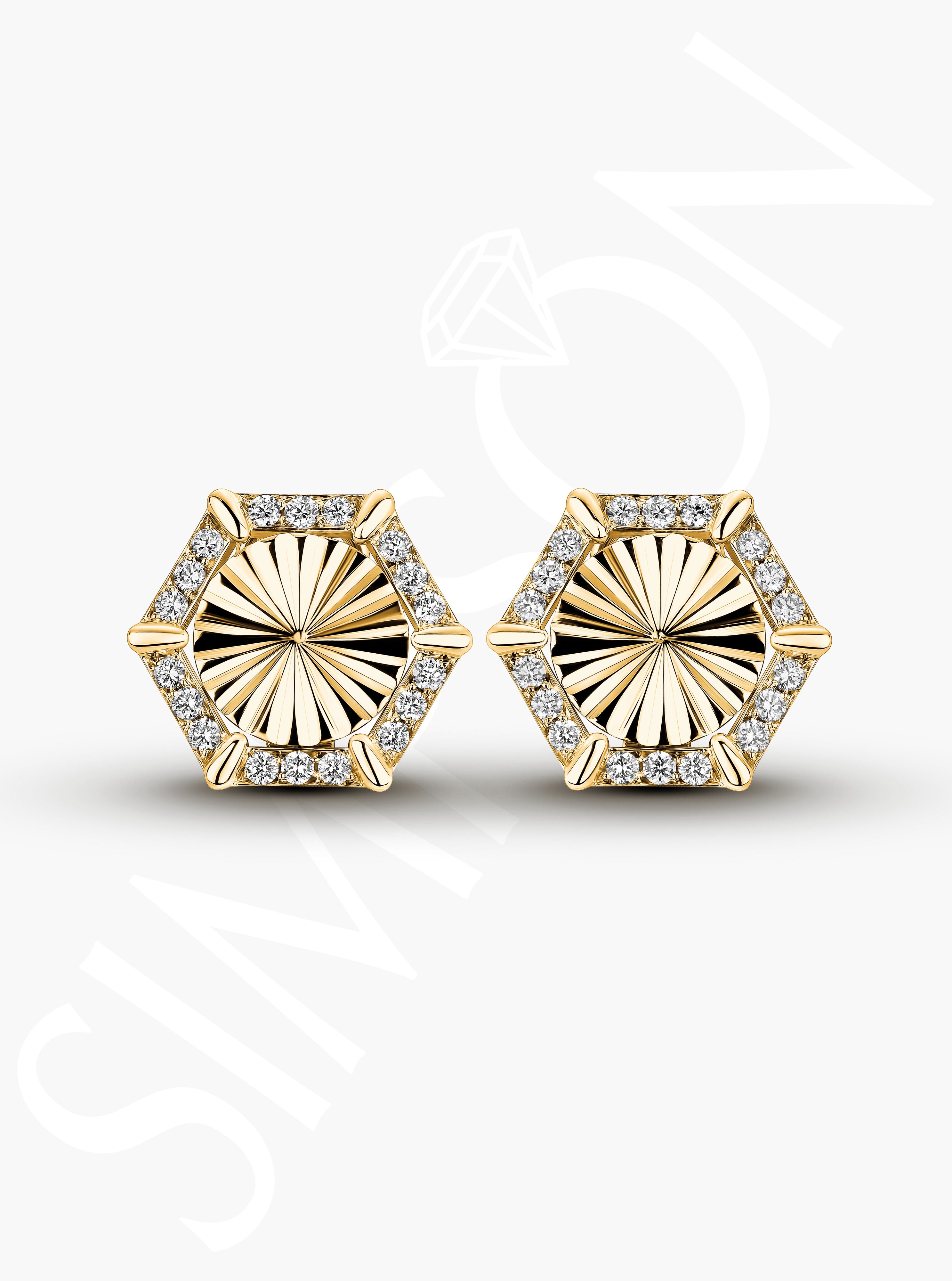 Hexagon Diamond Earrings