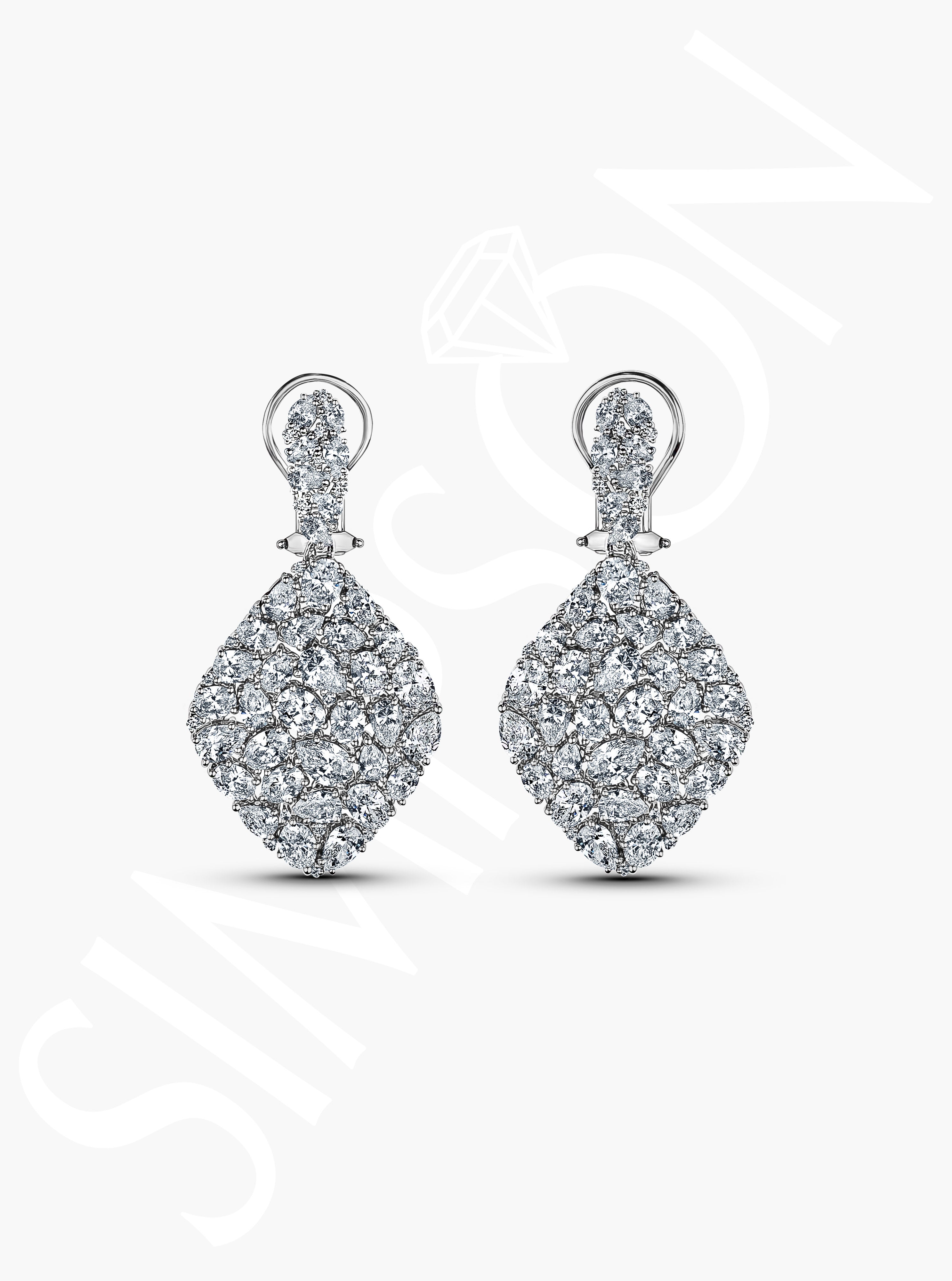 Statement Diamond Drop Earrings