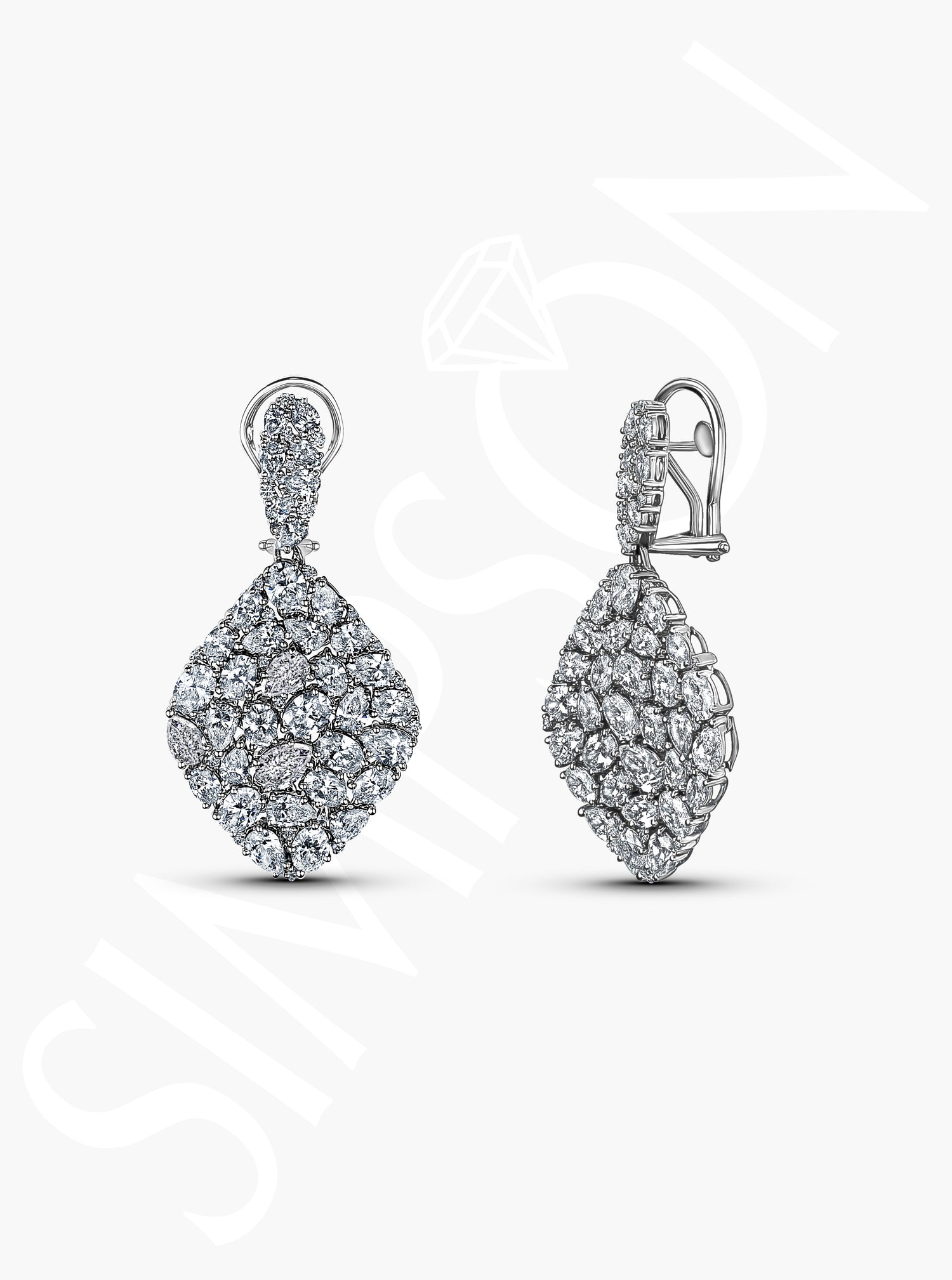 Statement Diamond Drop Earrings