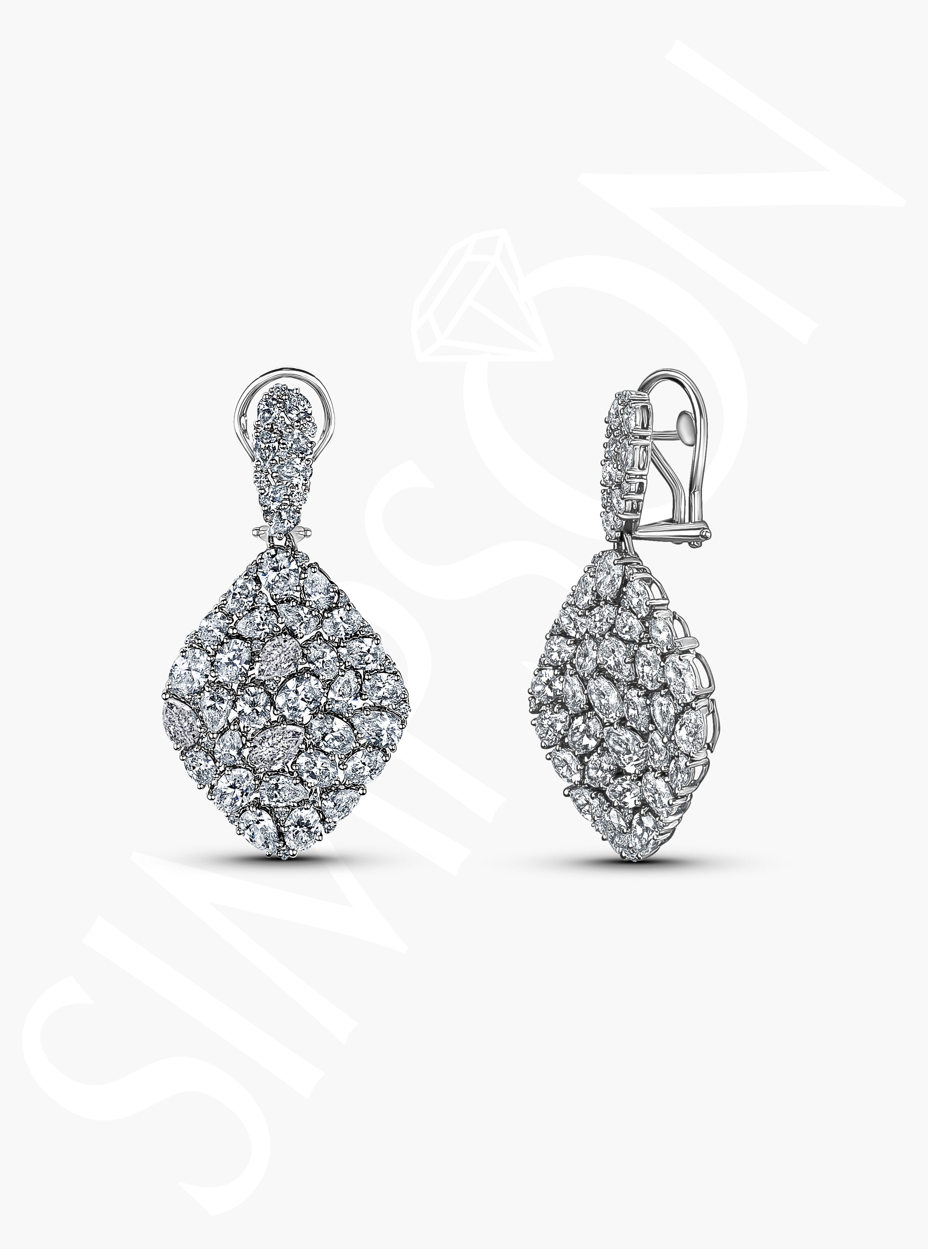 Statement Diamond Drop Earrings