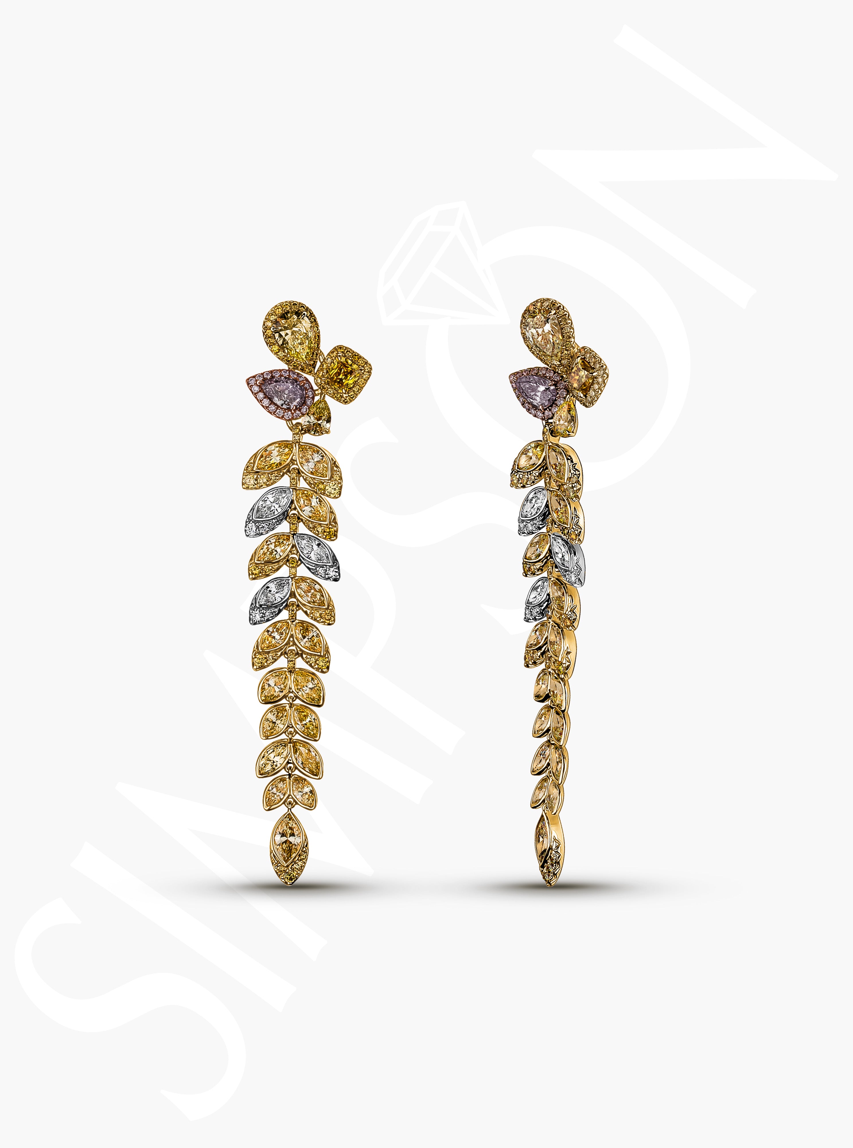 Golden Vine Diamond Earrings