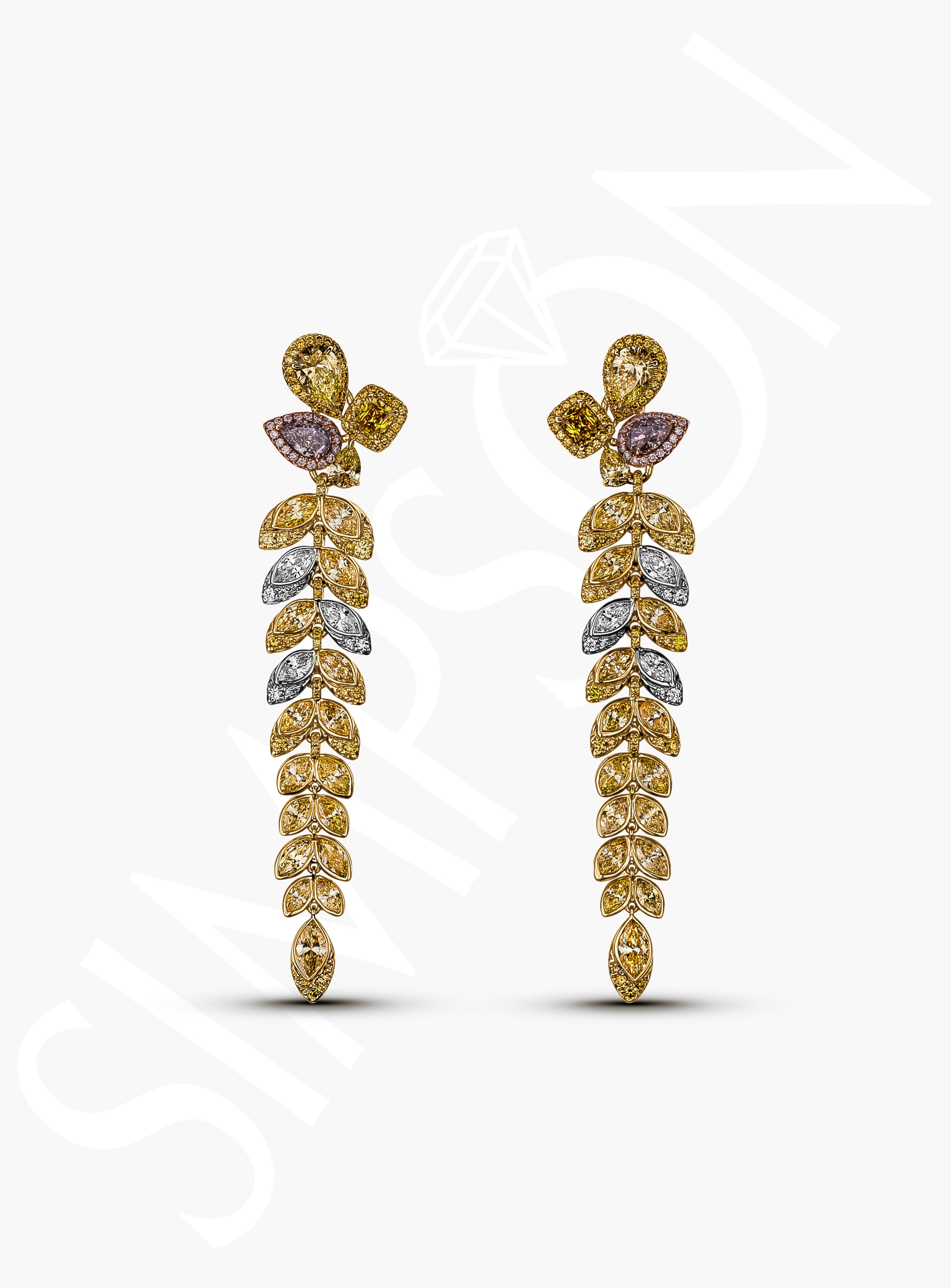 Golden Vine Diamond Earrings