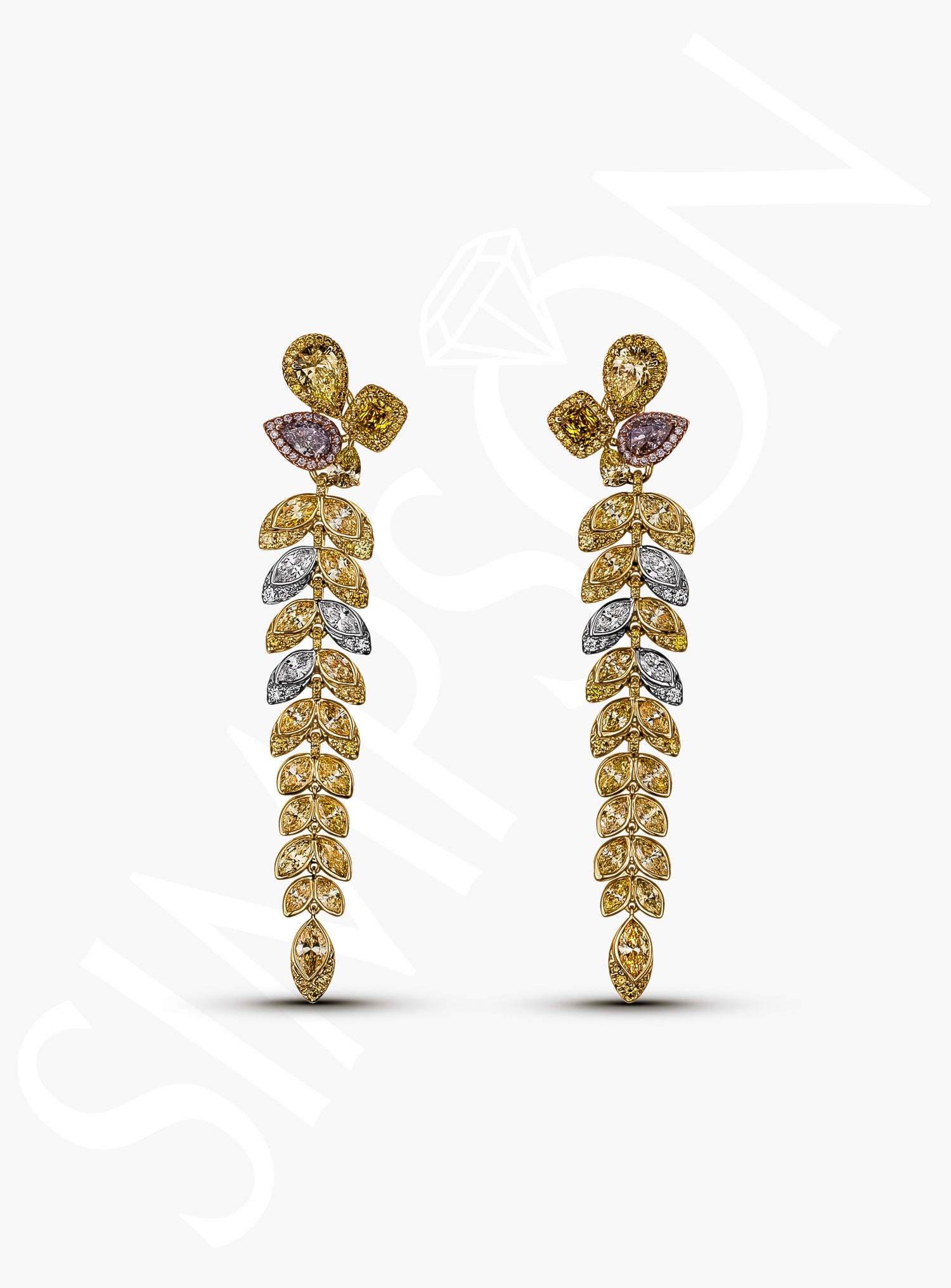 Golden Vine Diamond Earrings