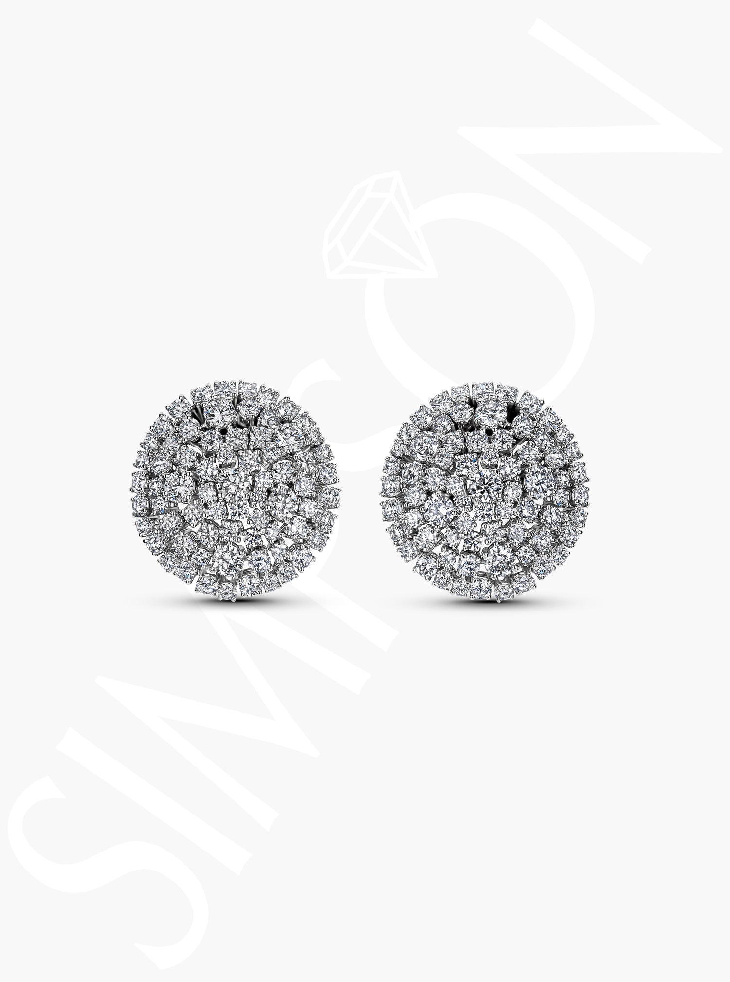 Multi-Layer Diamond Cluster Earrings 