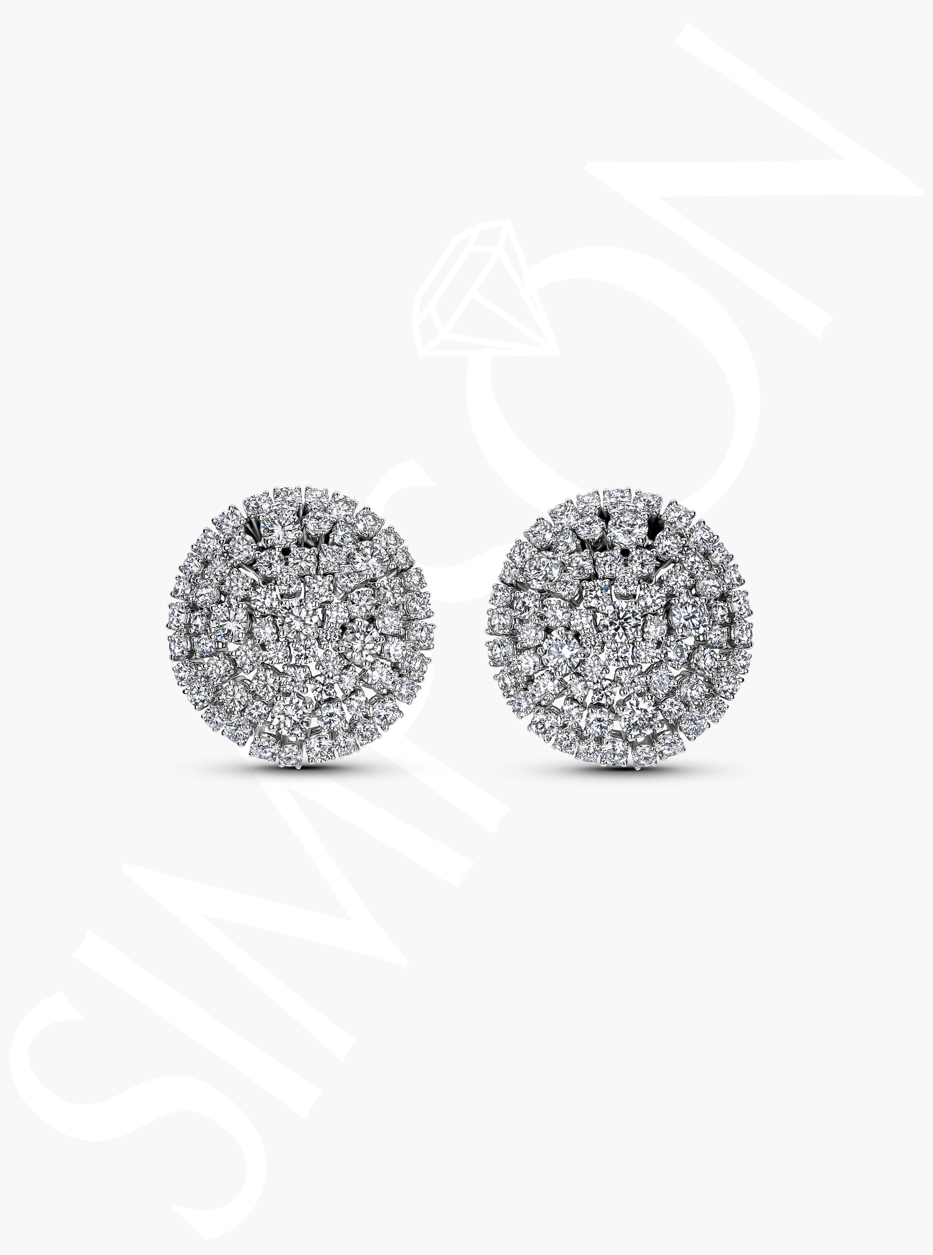 Multi-Layer Diamond Cluster Earrings 