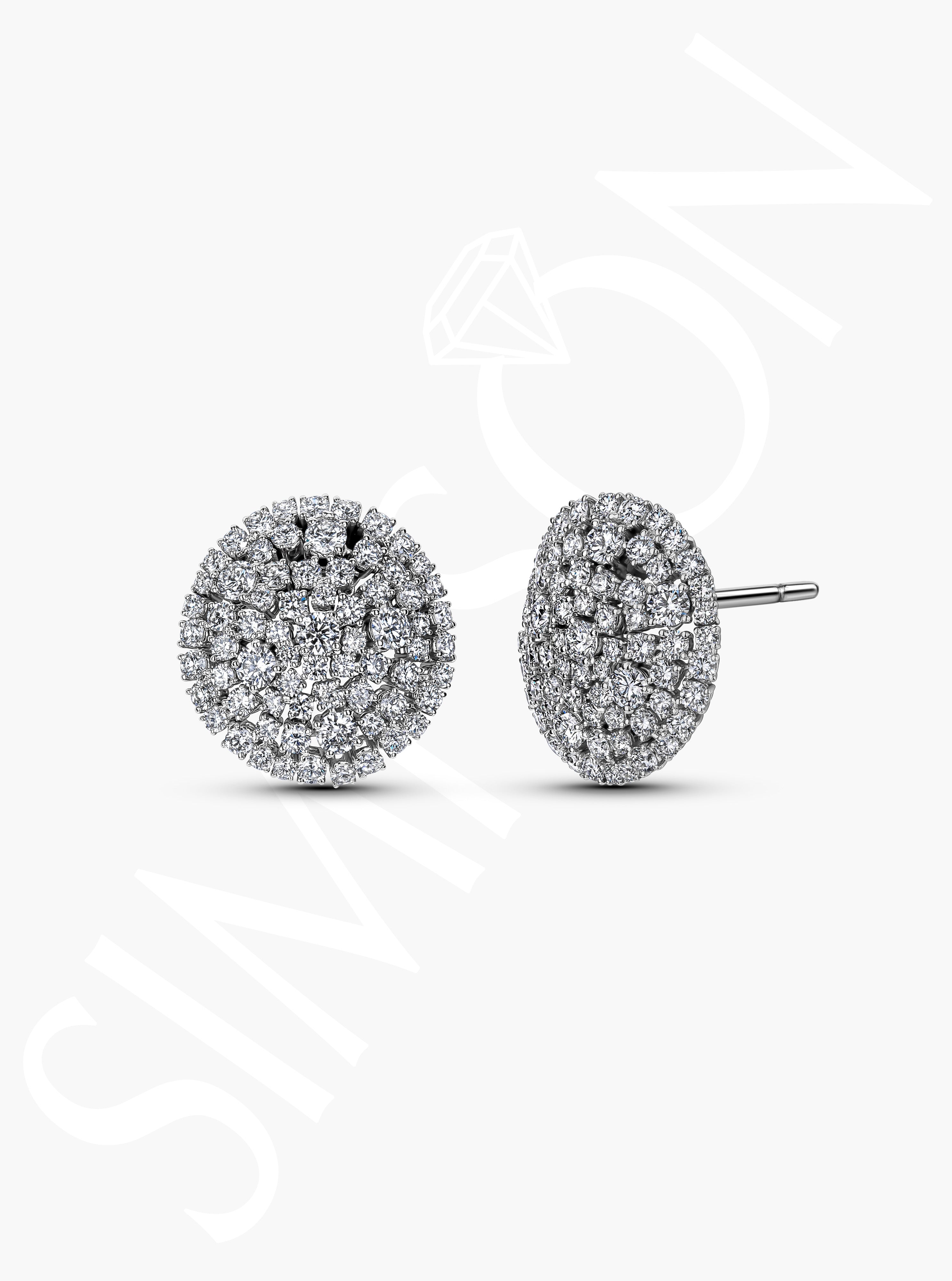 Multi-Layer Diamond Cluster Earrings 