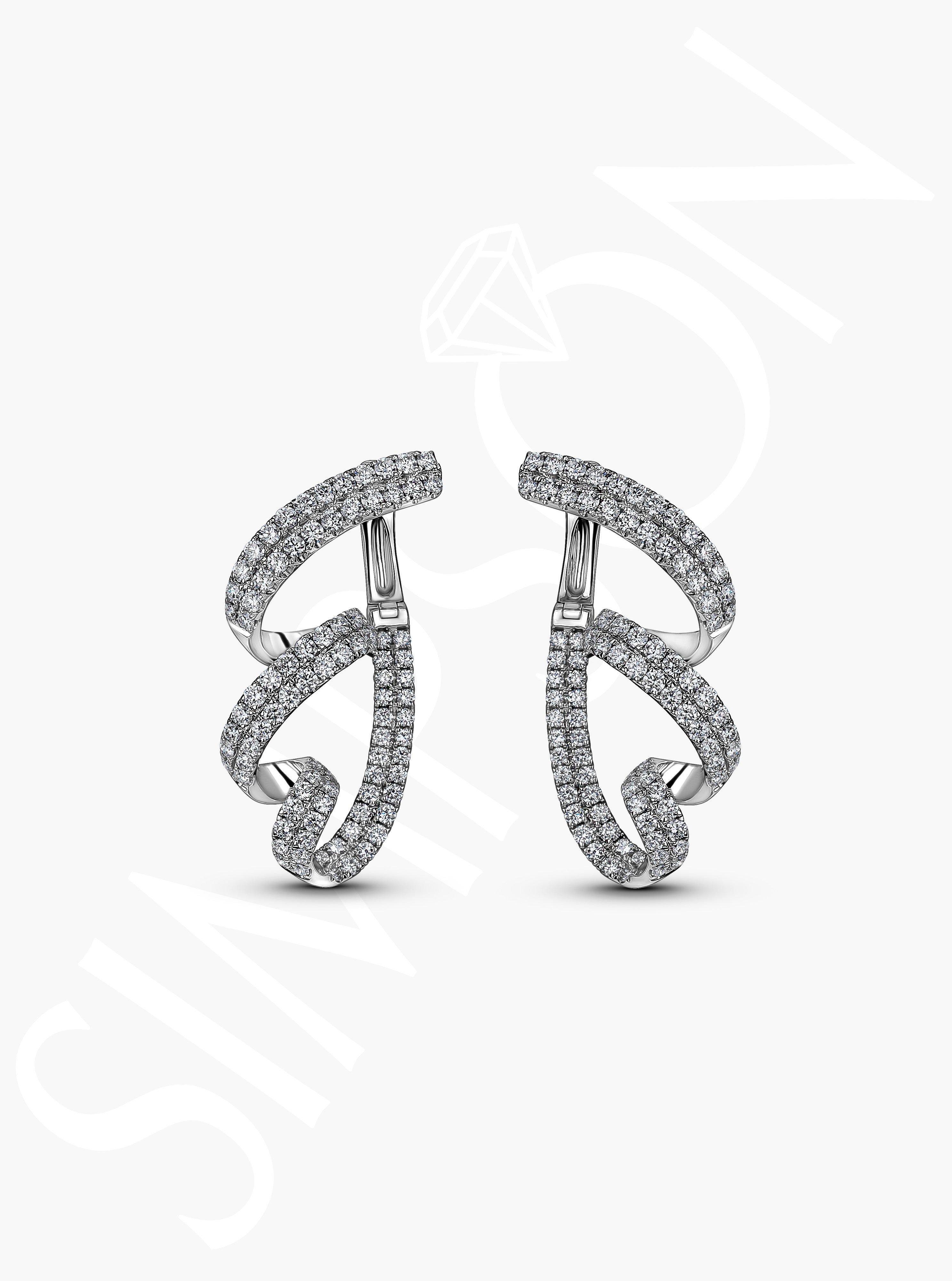 Diamond Swirl Earrings