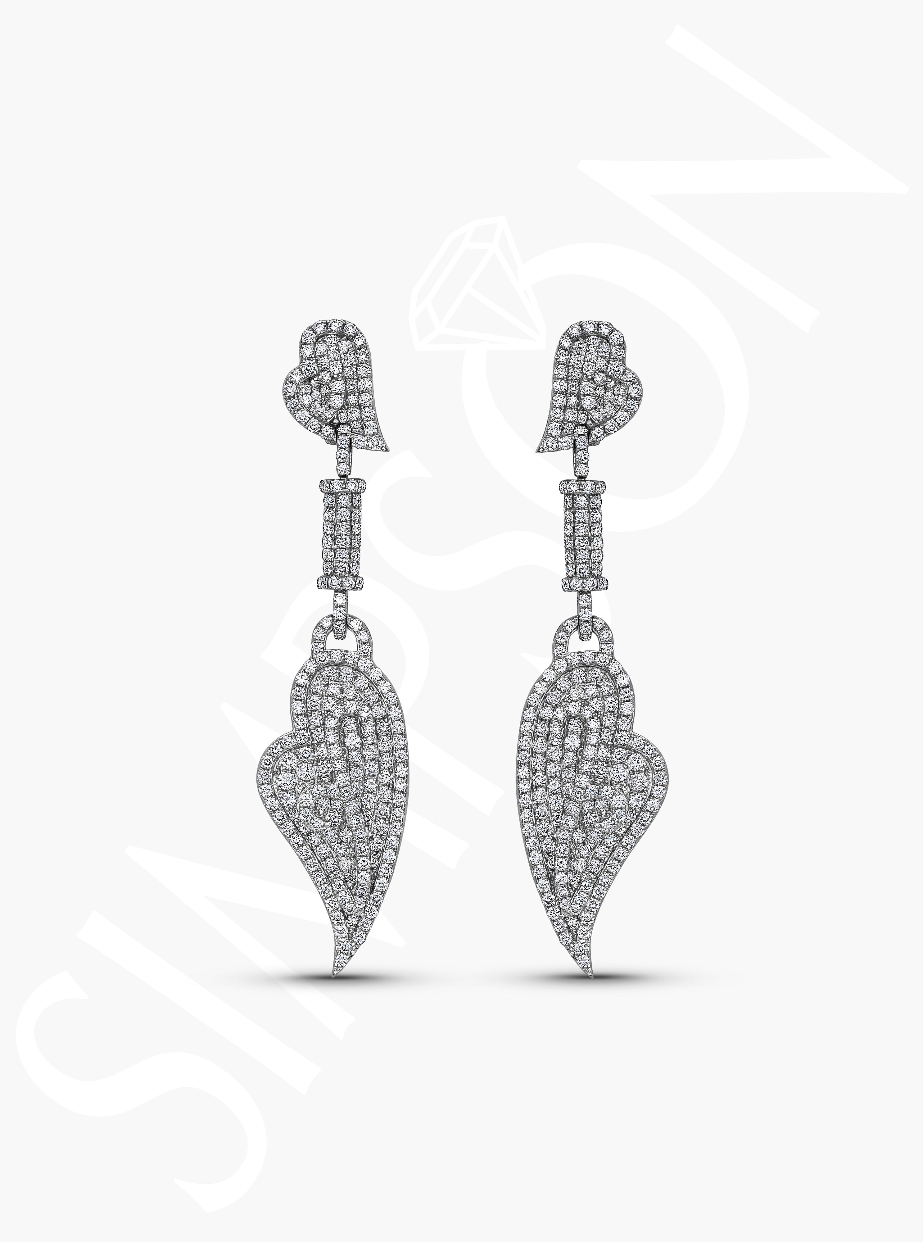 Heart Wing Diamond Earrings