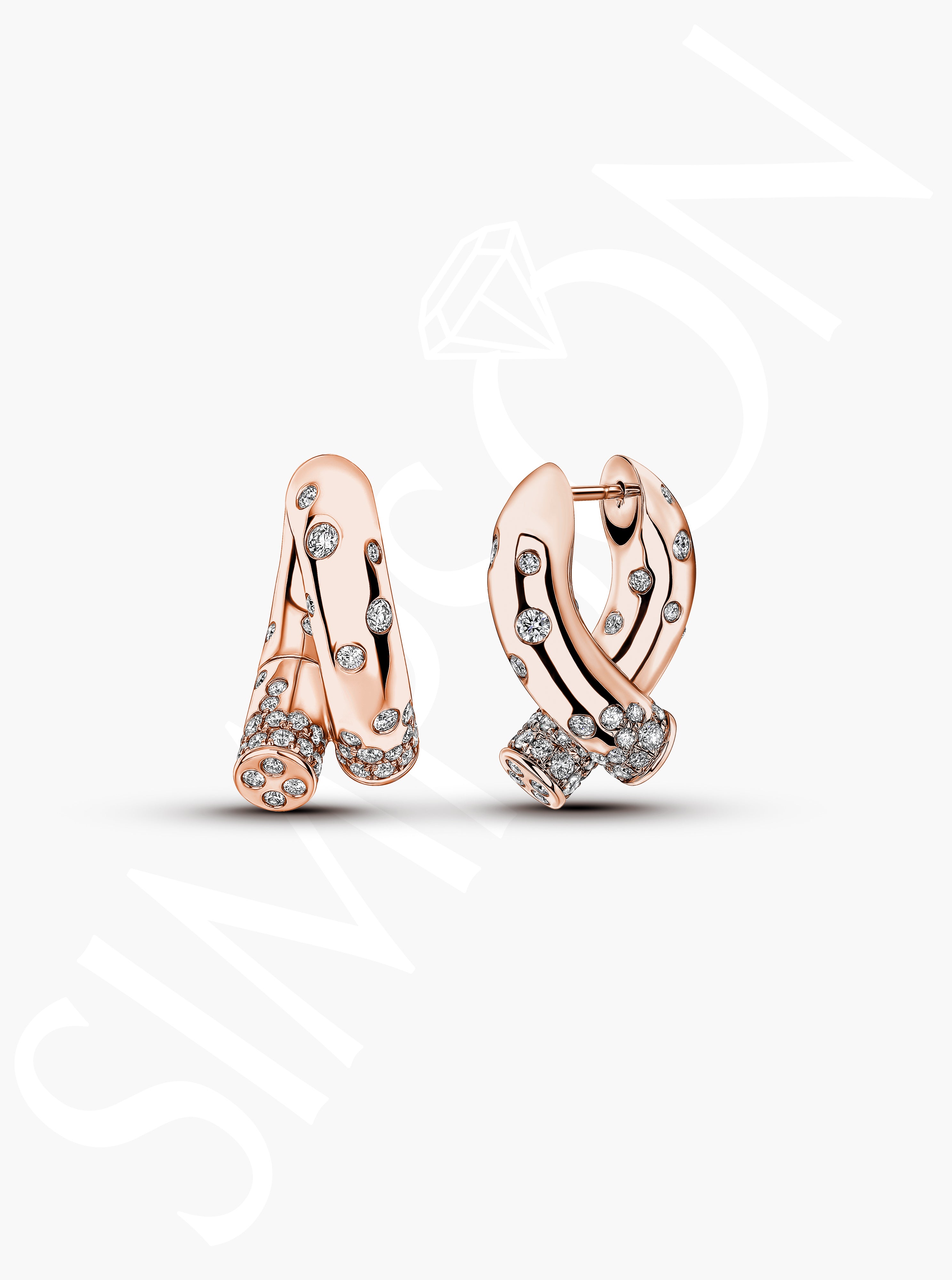 Rose Gold Diamond Sprinkle Earrings 