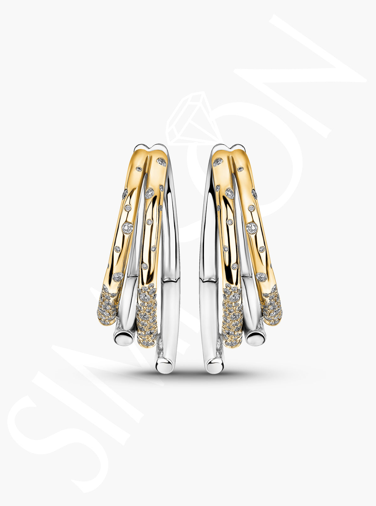 Two-Tone Multi-Hoop Earrings