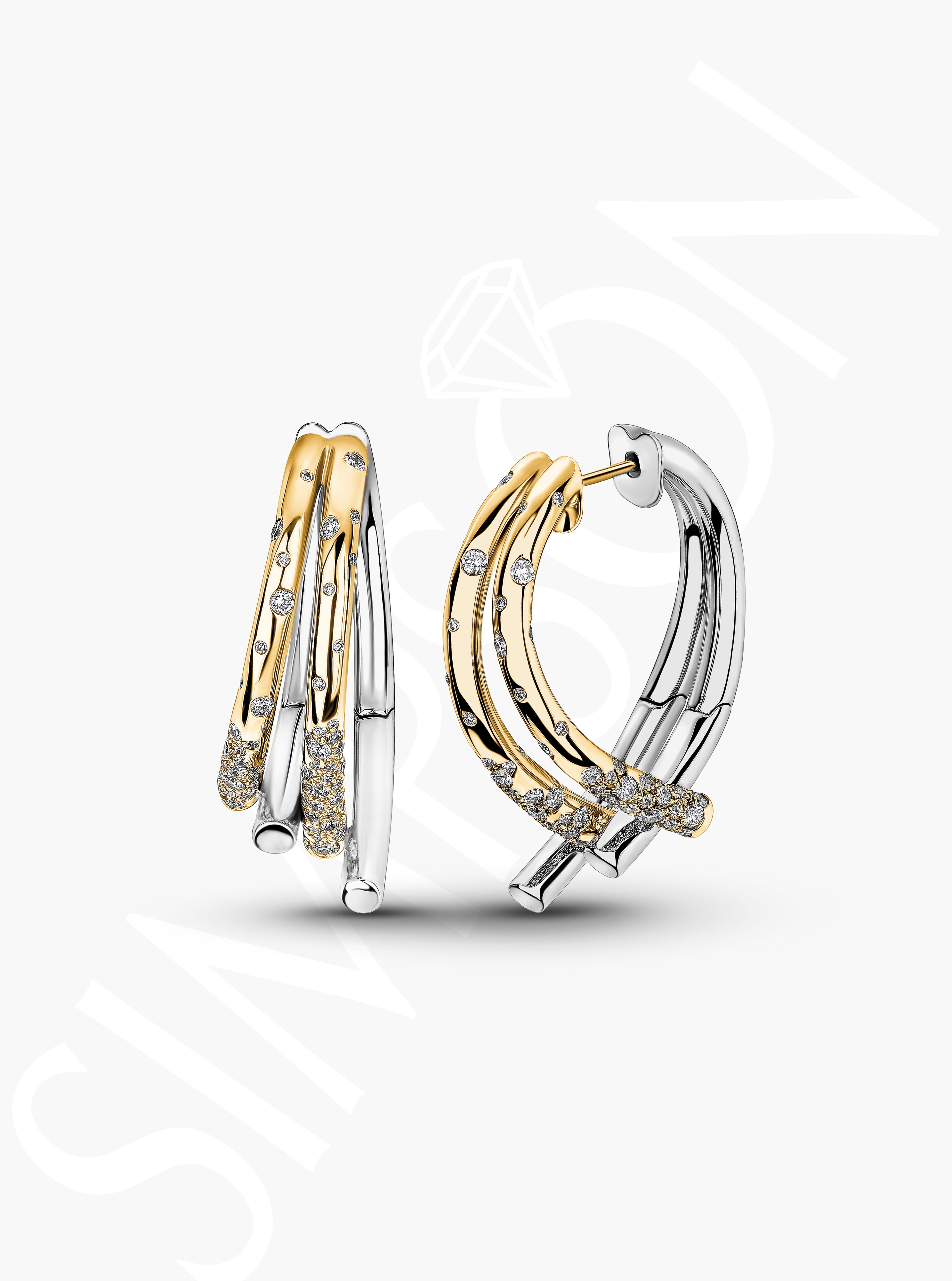 Two-Tone Multi-Hoop Earrings