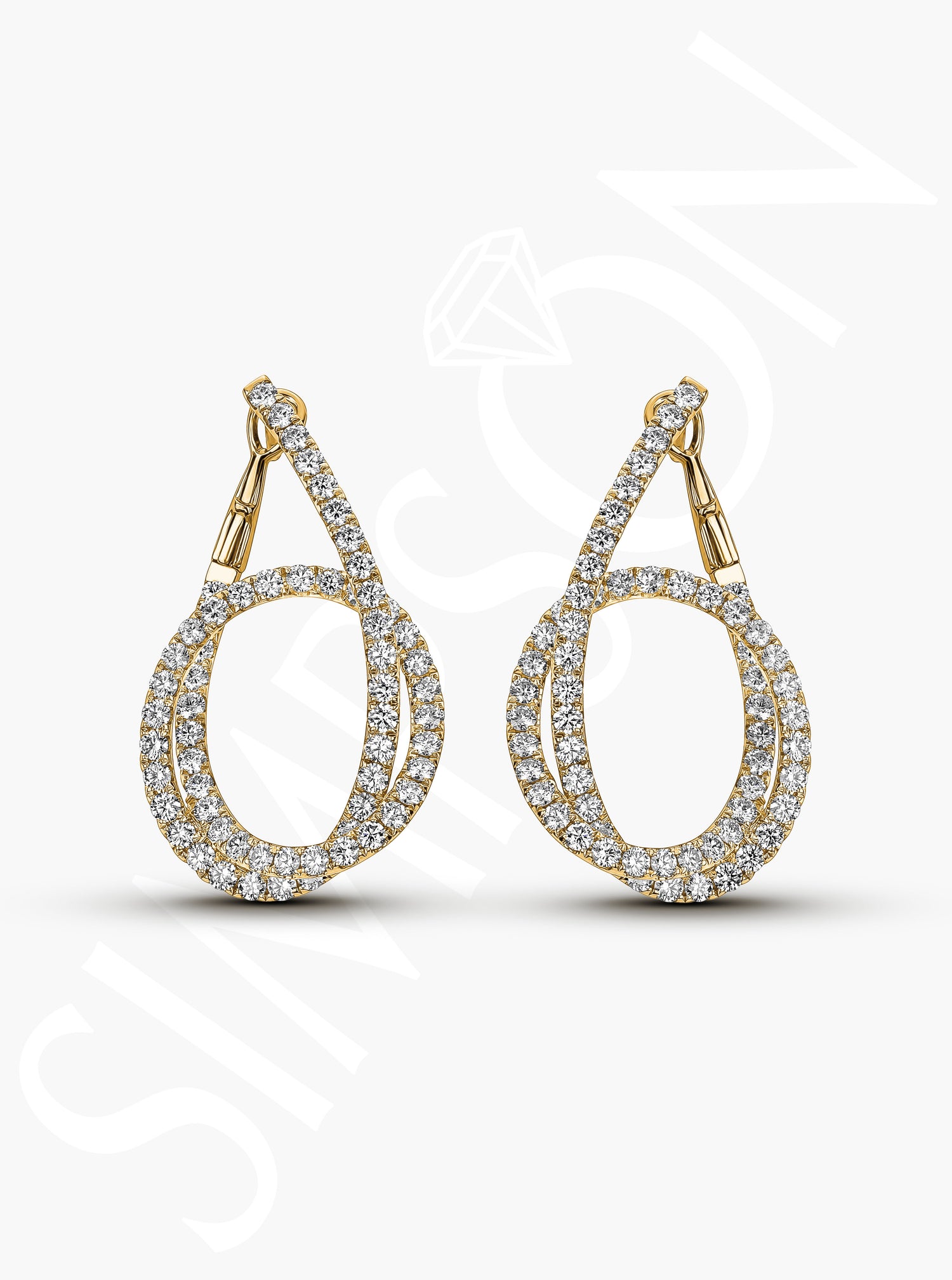 Twisted Diamond Drop Earrings