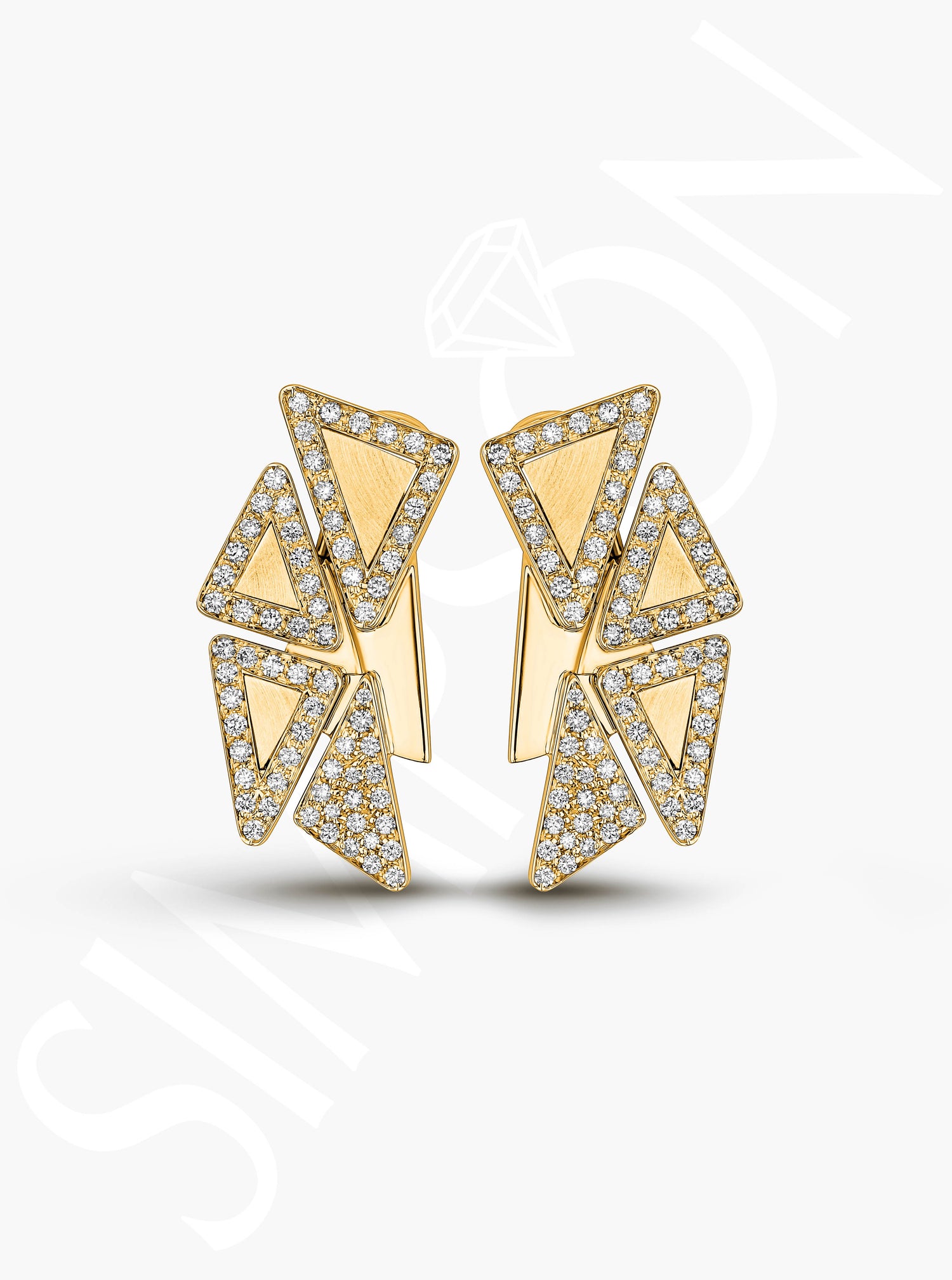 Geometric Diamond Cluster Earrings