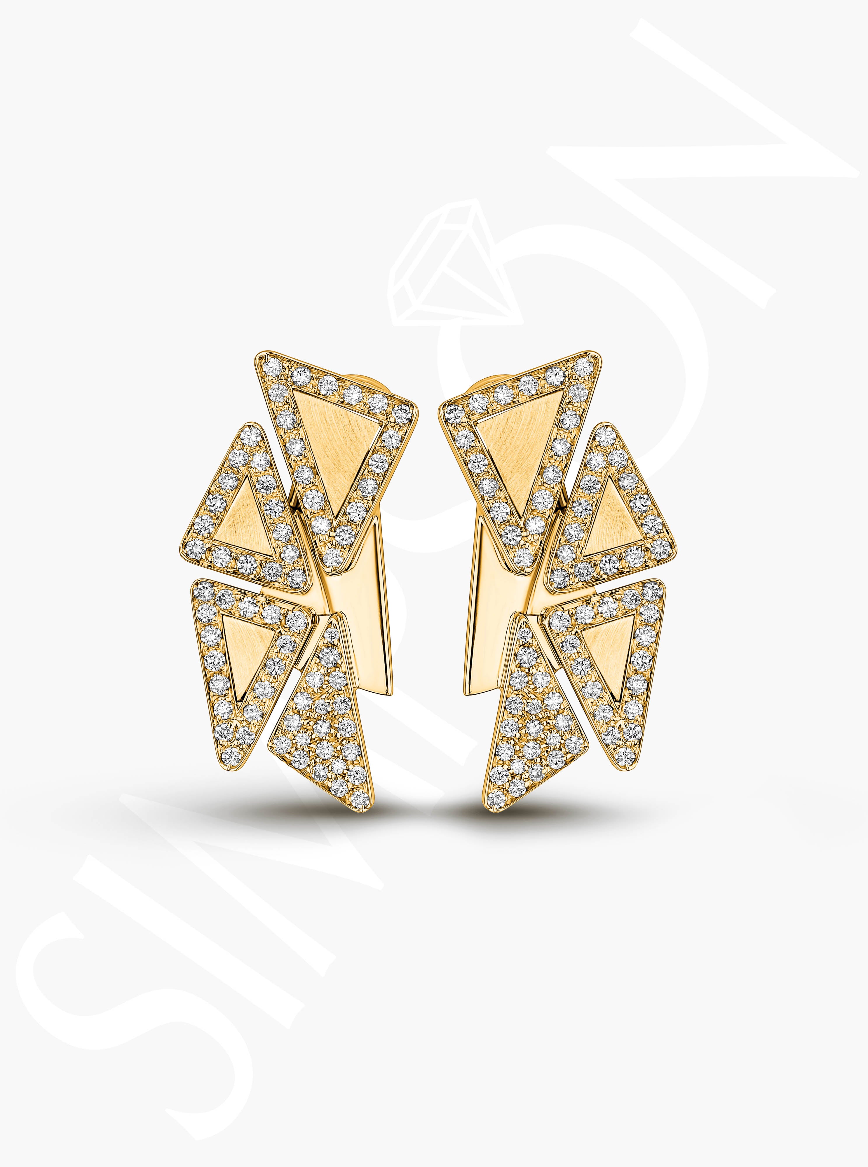 Geometric Diamond Cluster Earrings