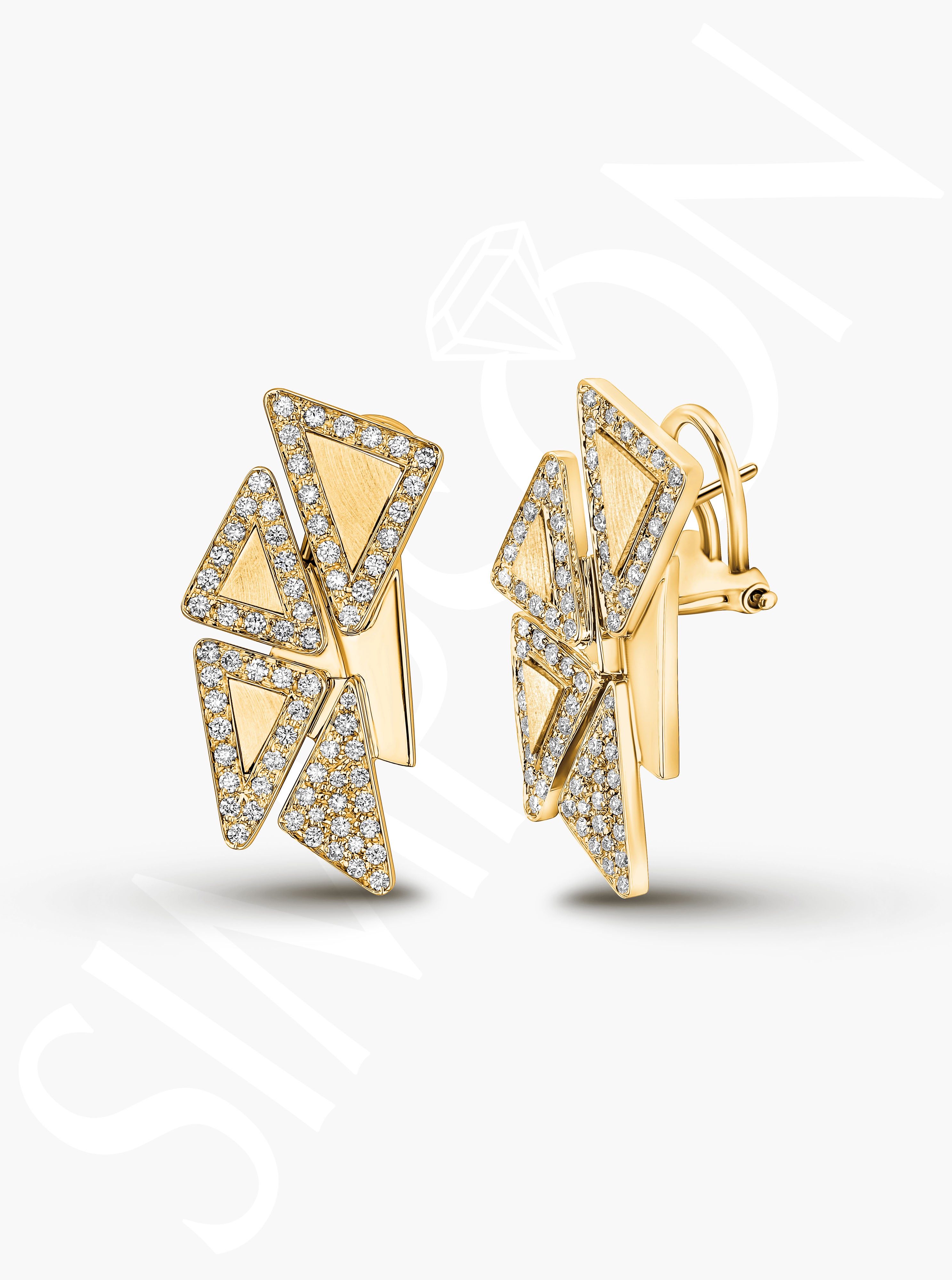 Geometric Diamond Cluster Earrings