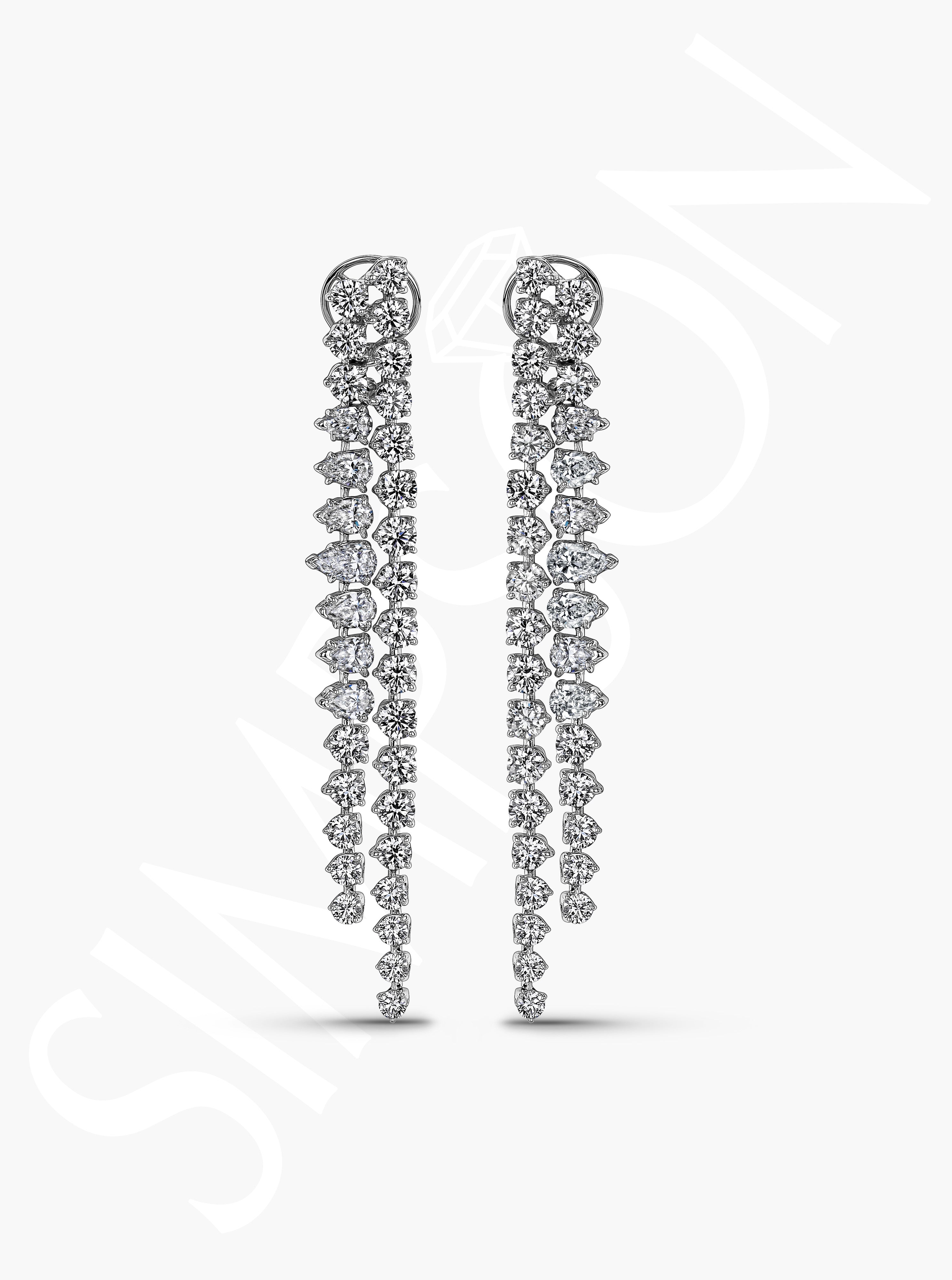 Dual Diamond Strand Earrings