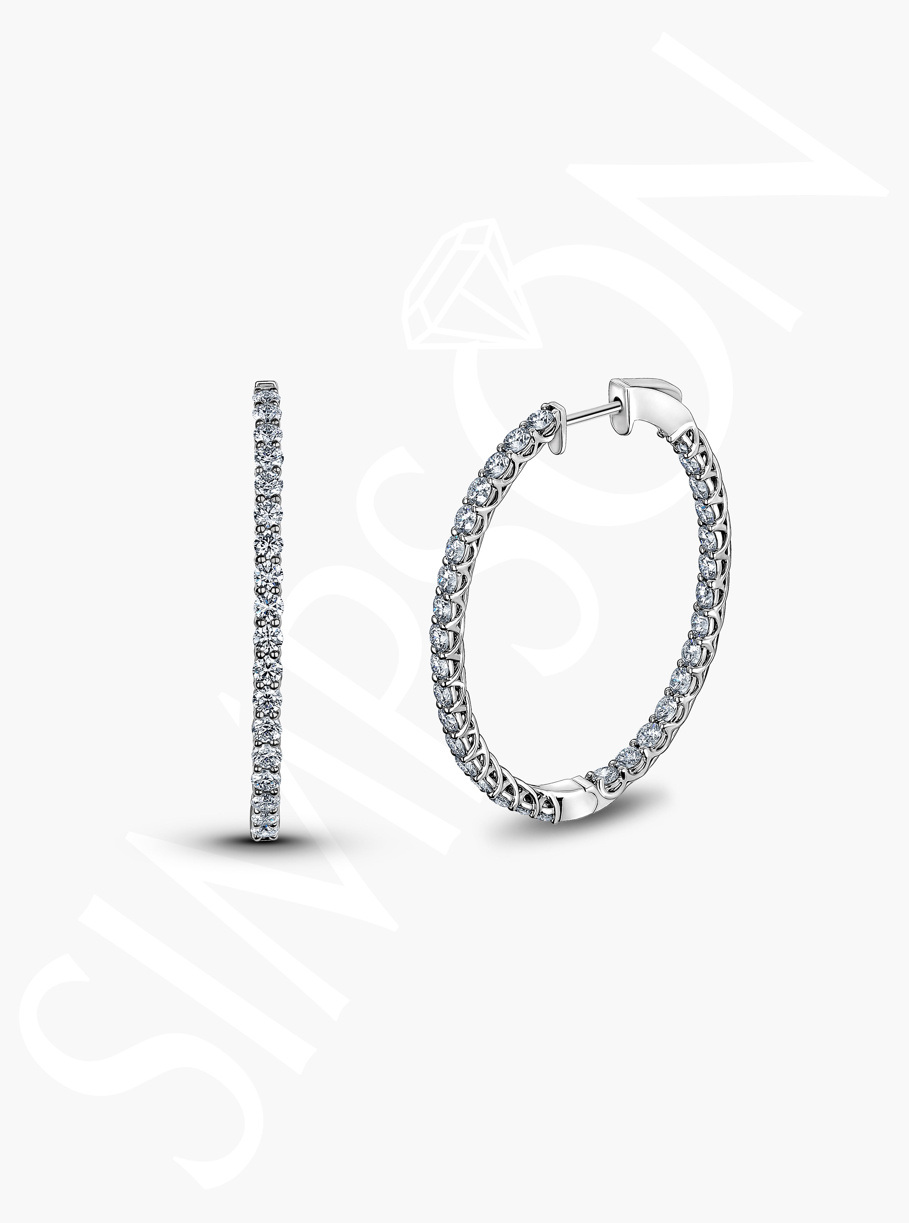 Diamond Hoop Earrings