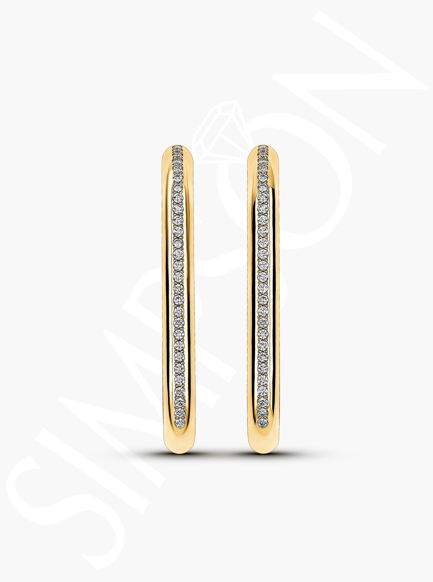 Diamond Pavé Hoop Earrings