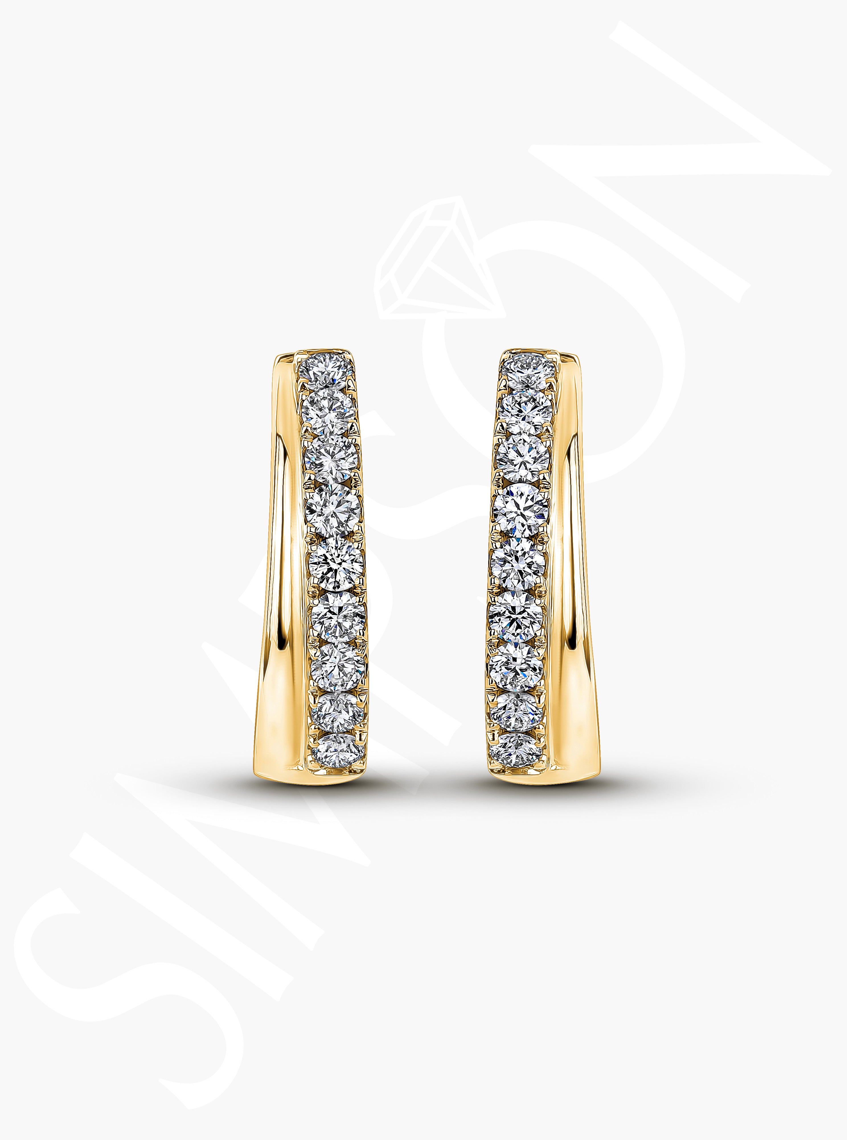 Gold Diamond Hoop Earrings