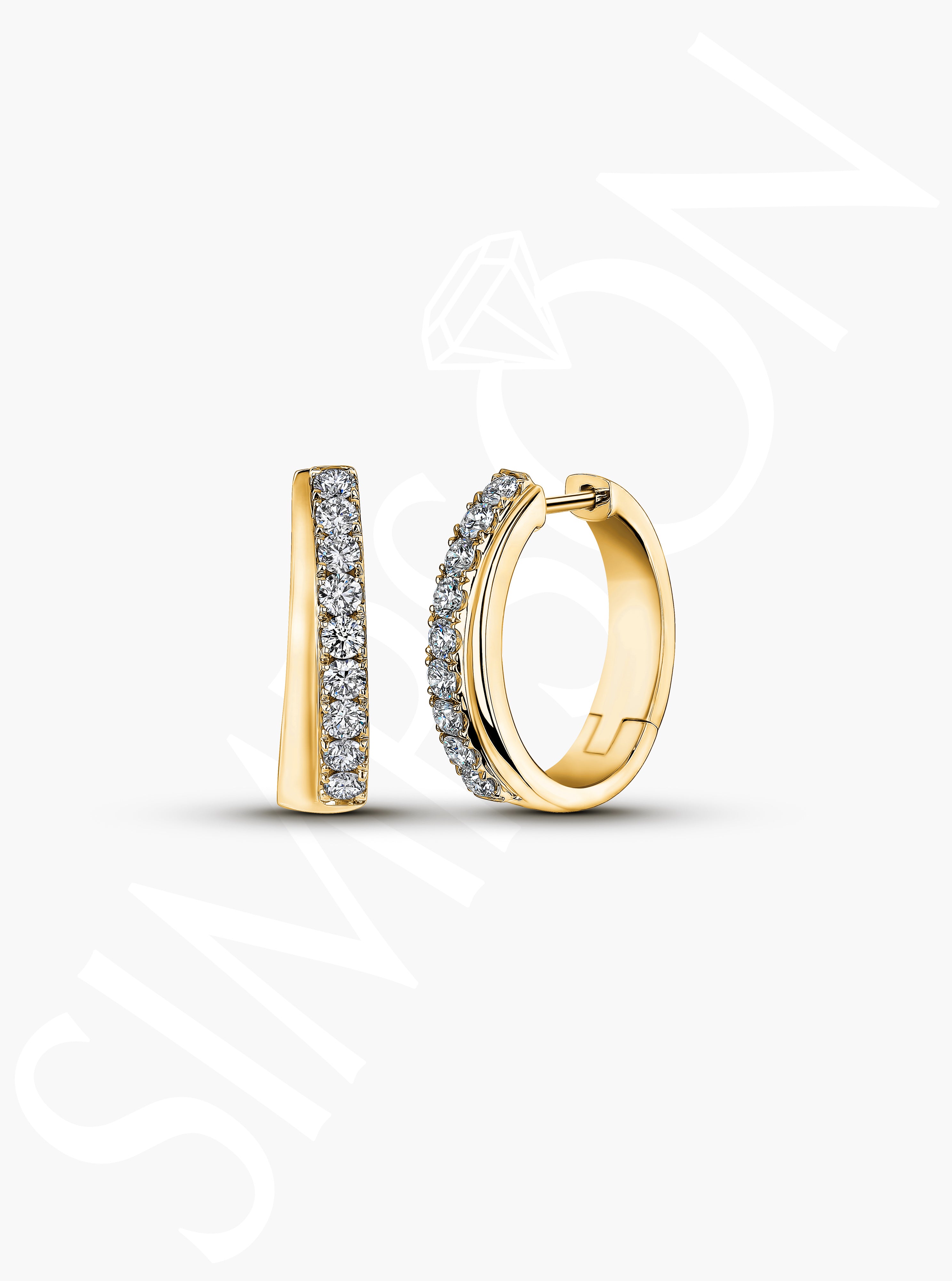 Gold Diamond Hoop Earrings