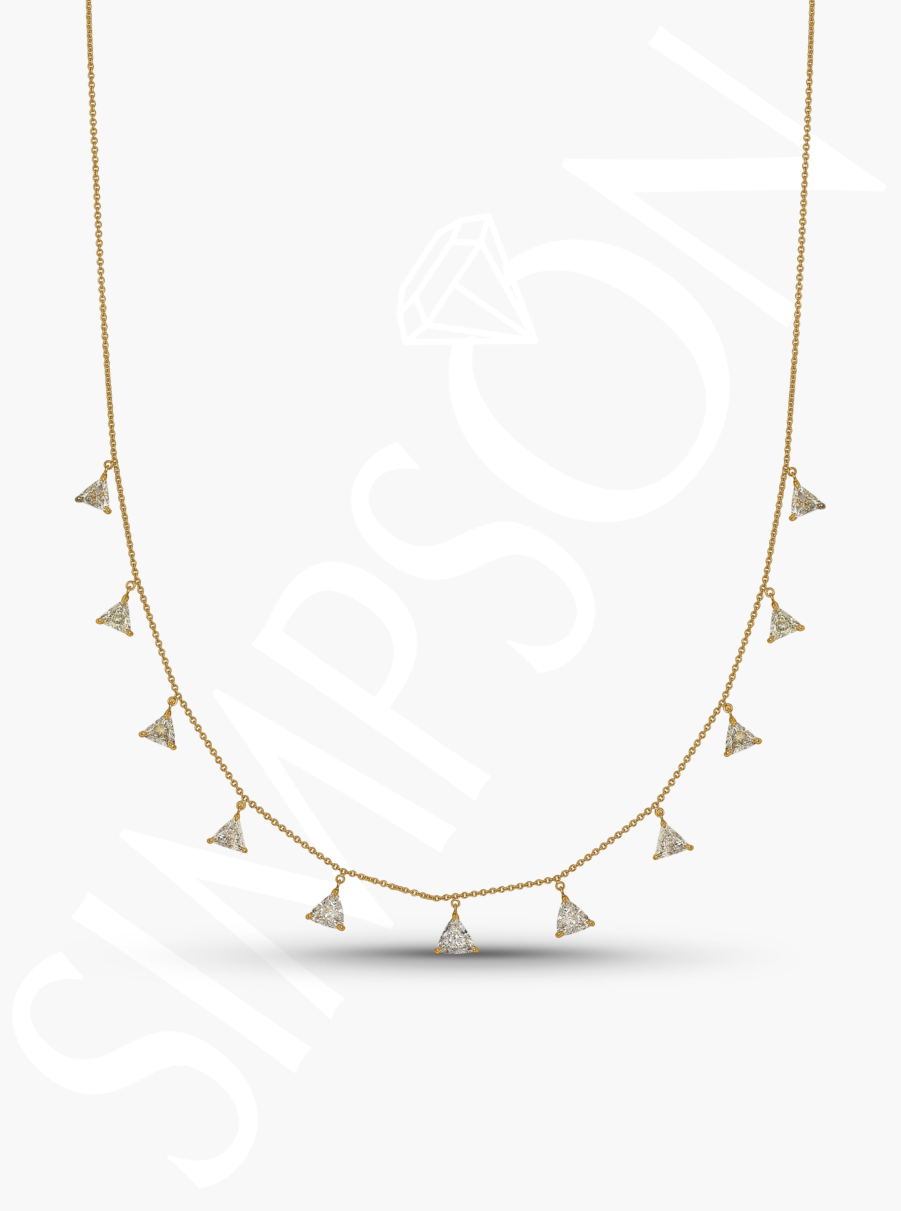 Triangle Diamond Charm Necklace