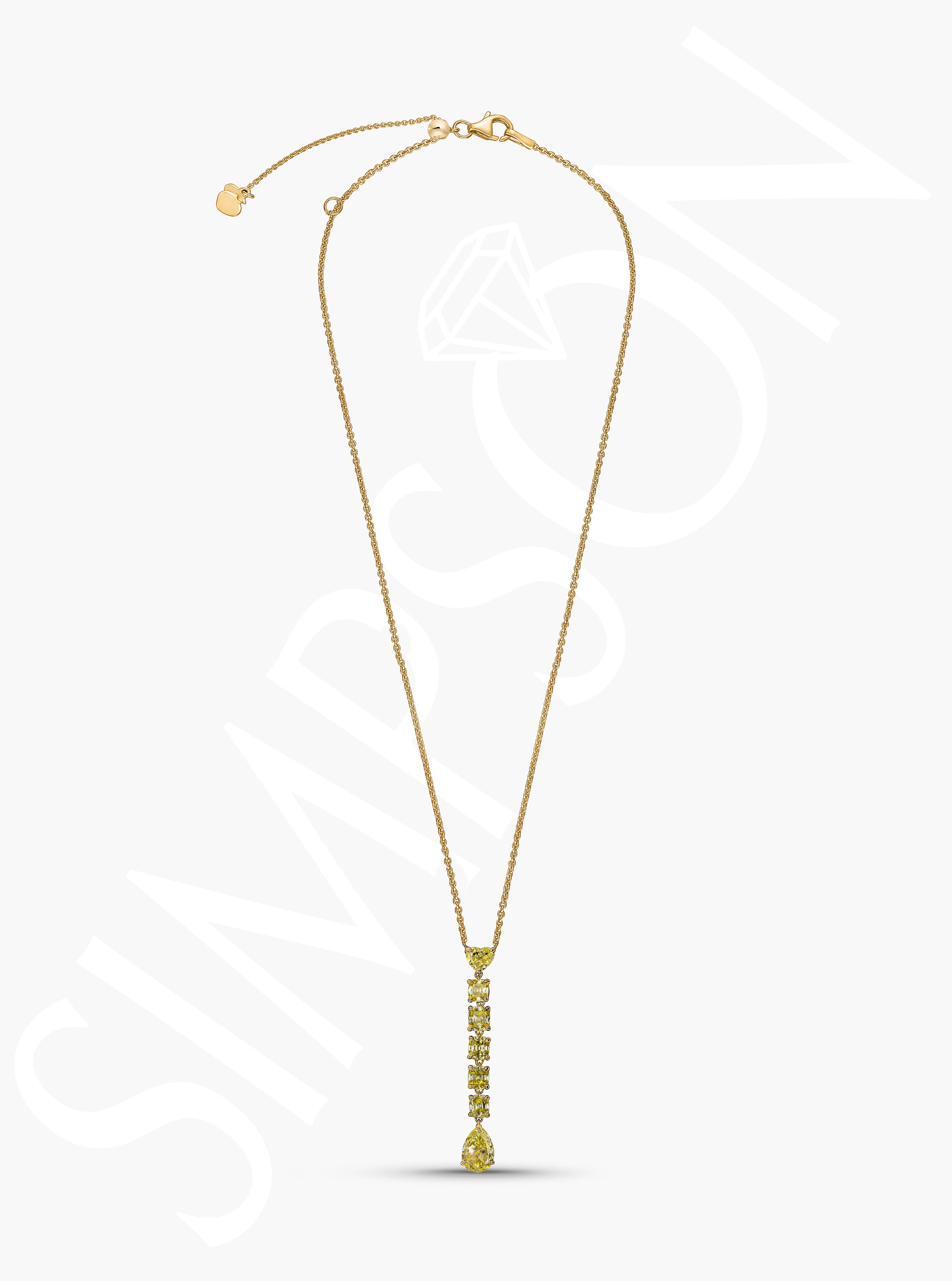 Yellow Diamond Drop Necklace