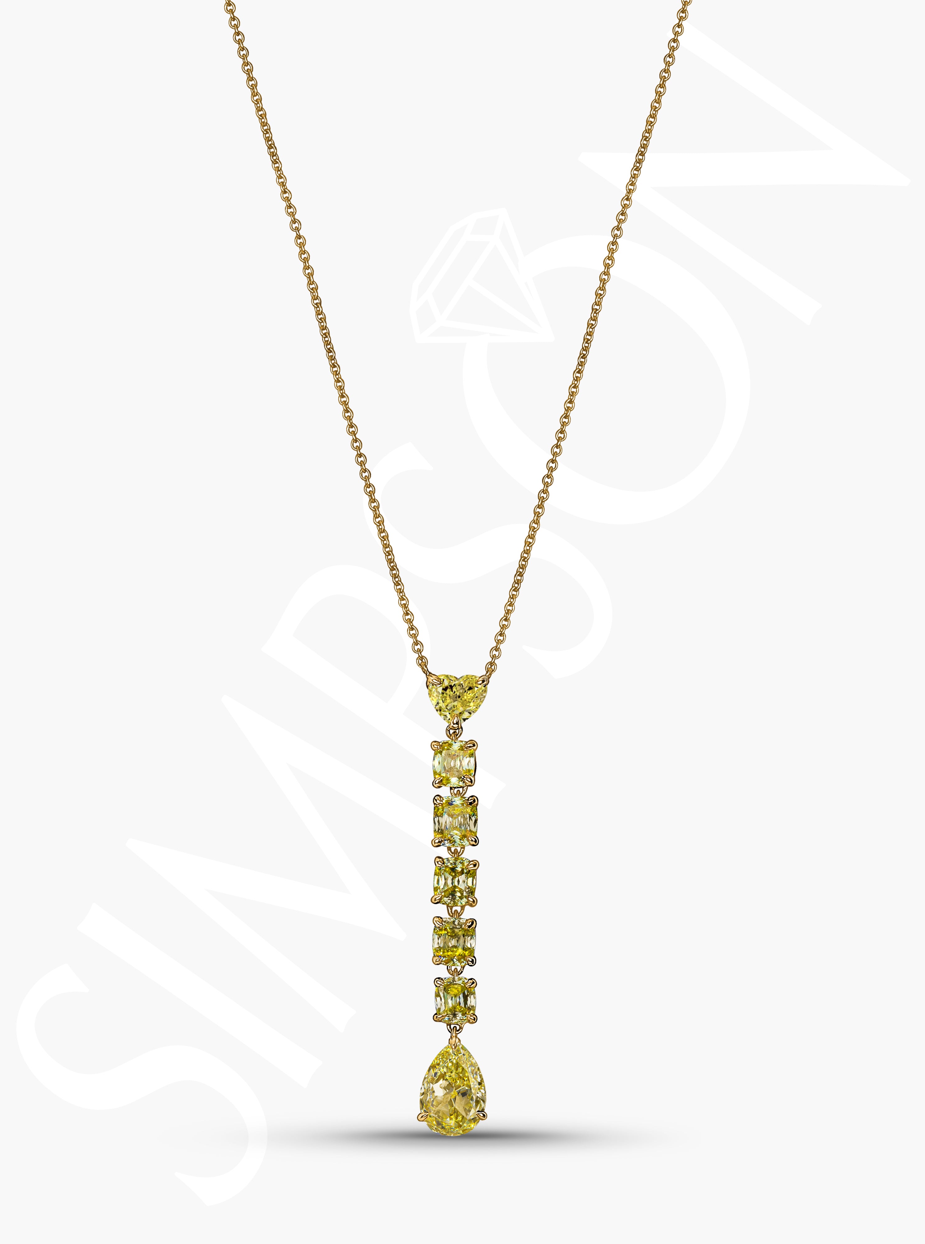 Yellow Diamond Drop Necklace