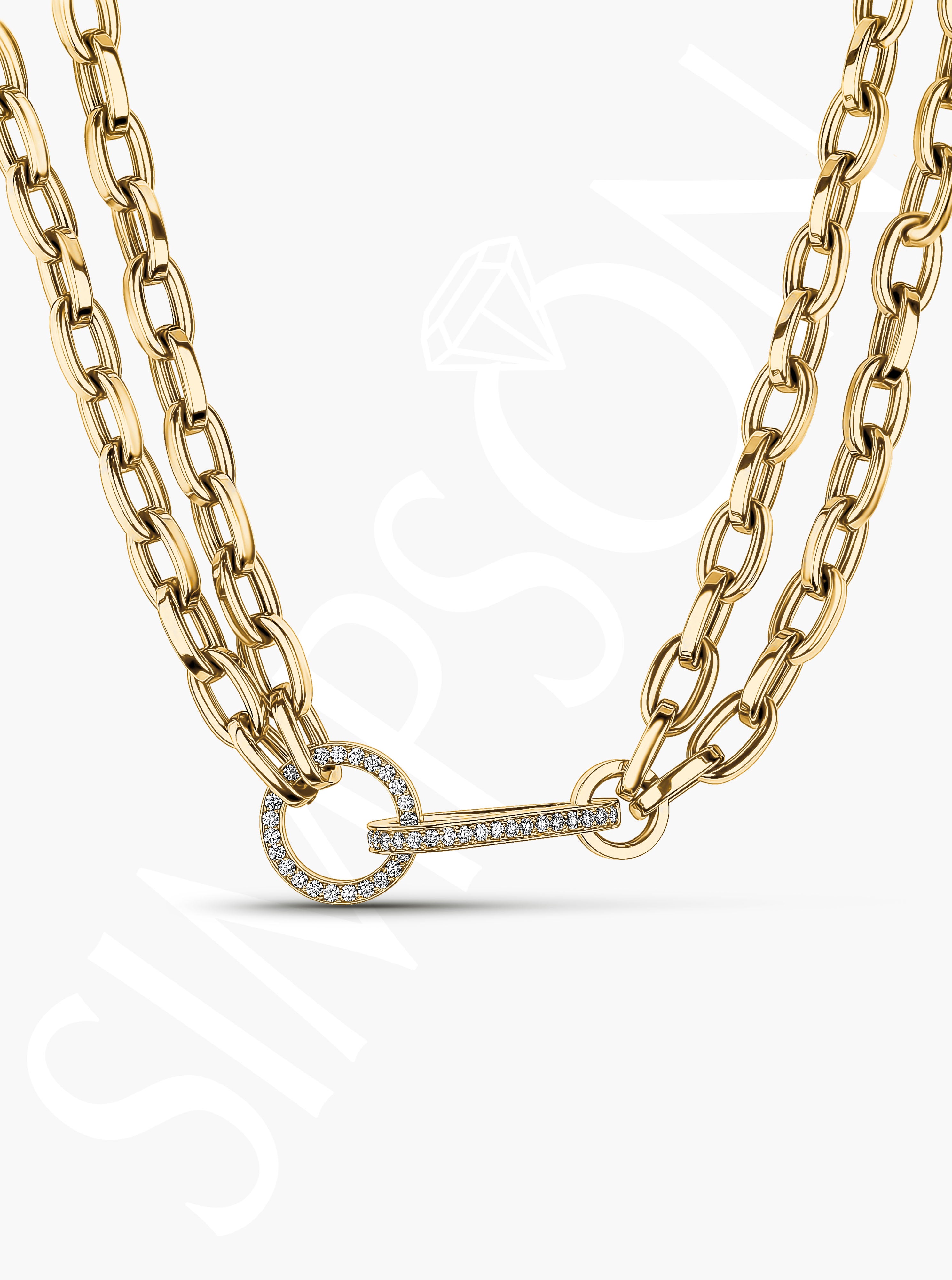 Diamond Accented Link Necklace