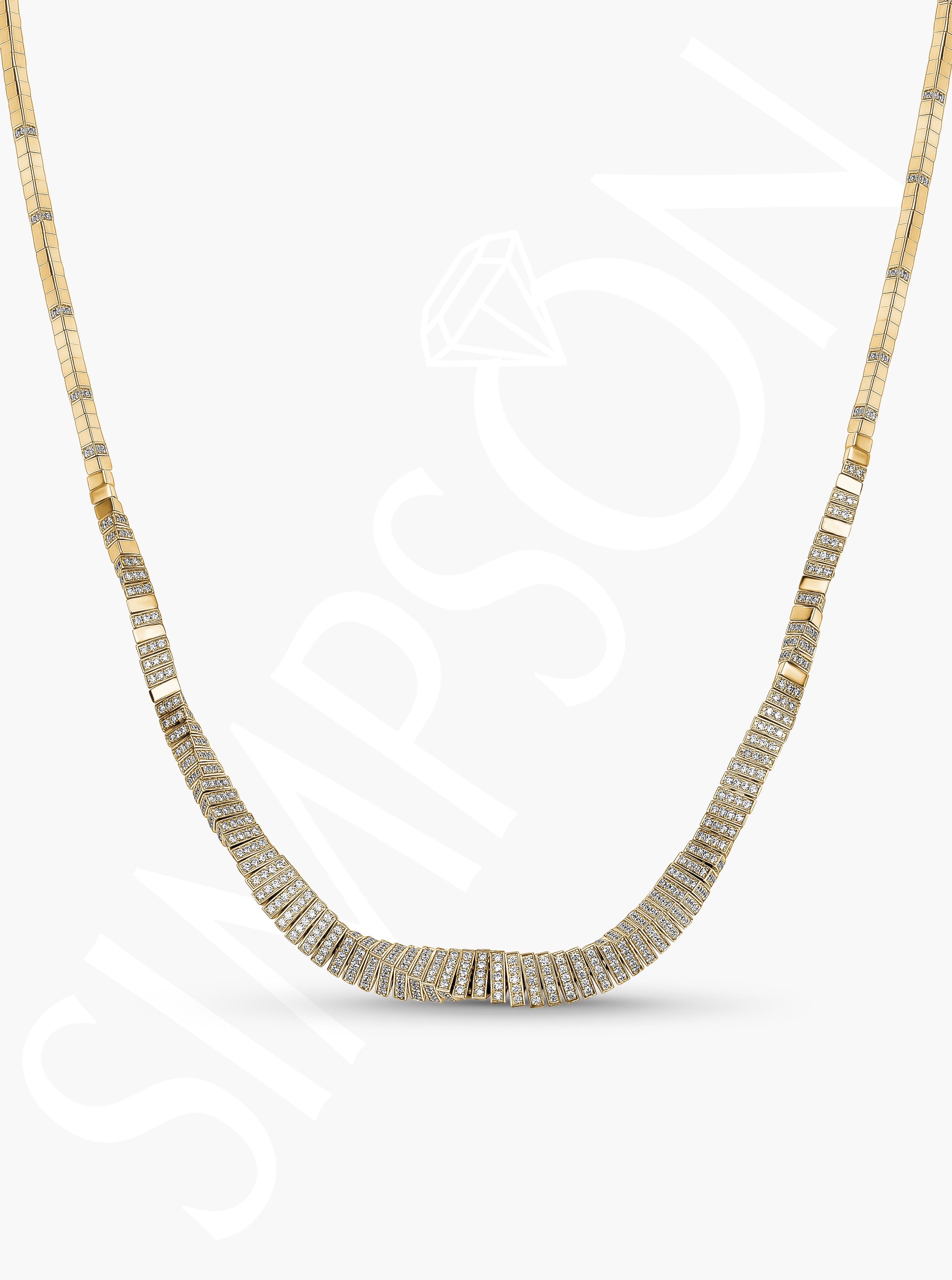 Gold Diamond Choker Necklace