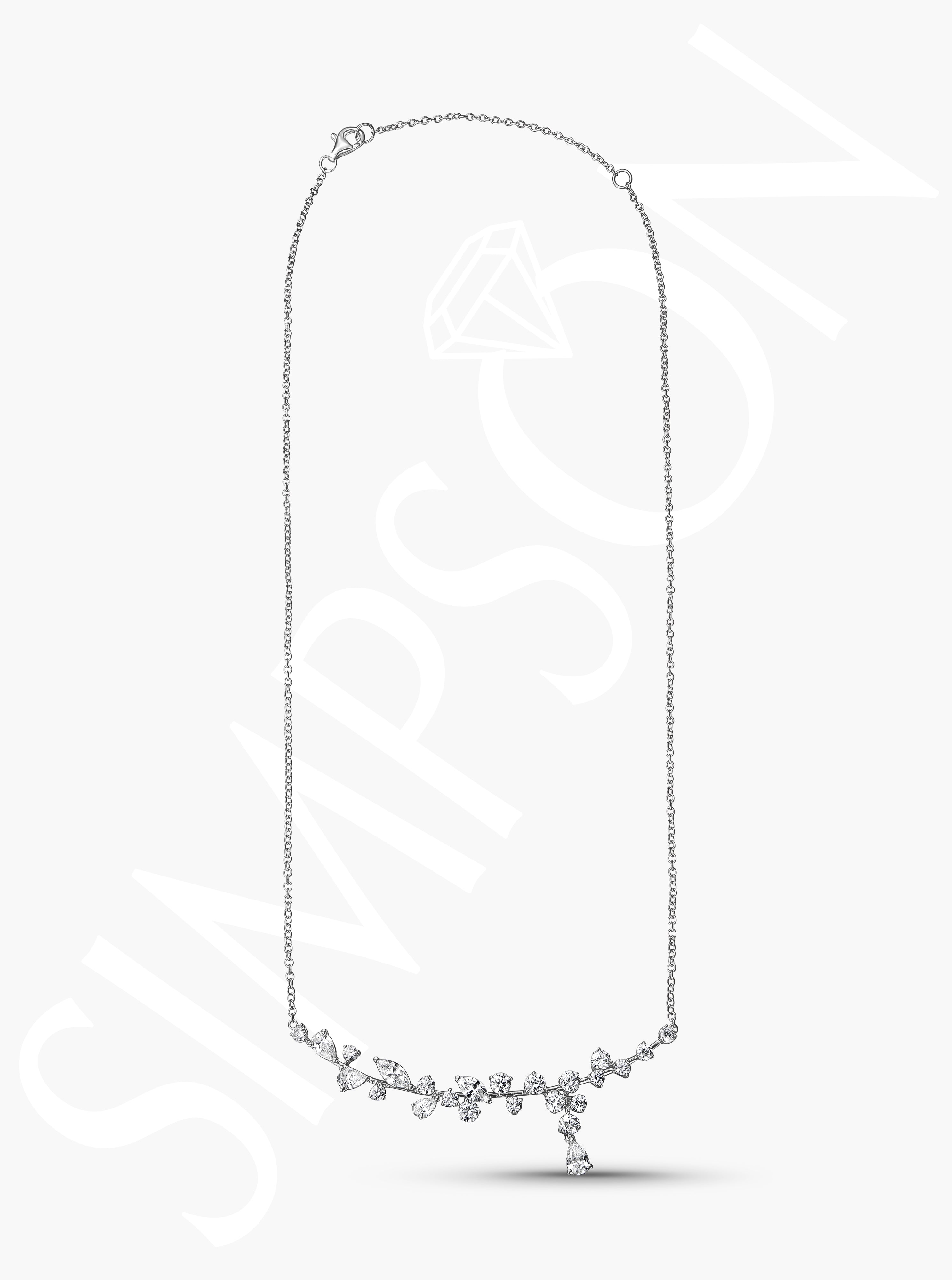 Diamond Floral Bar Necklace