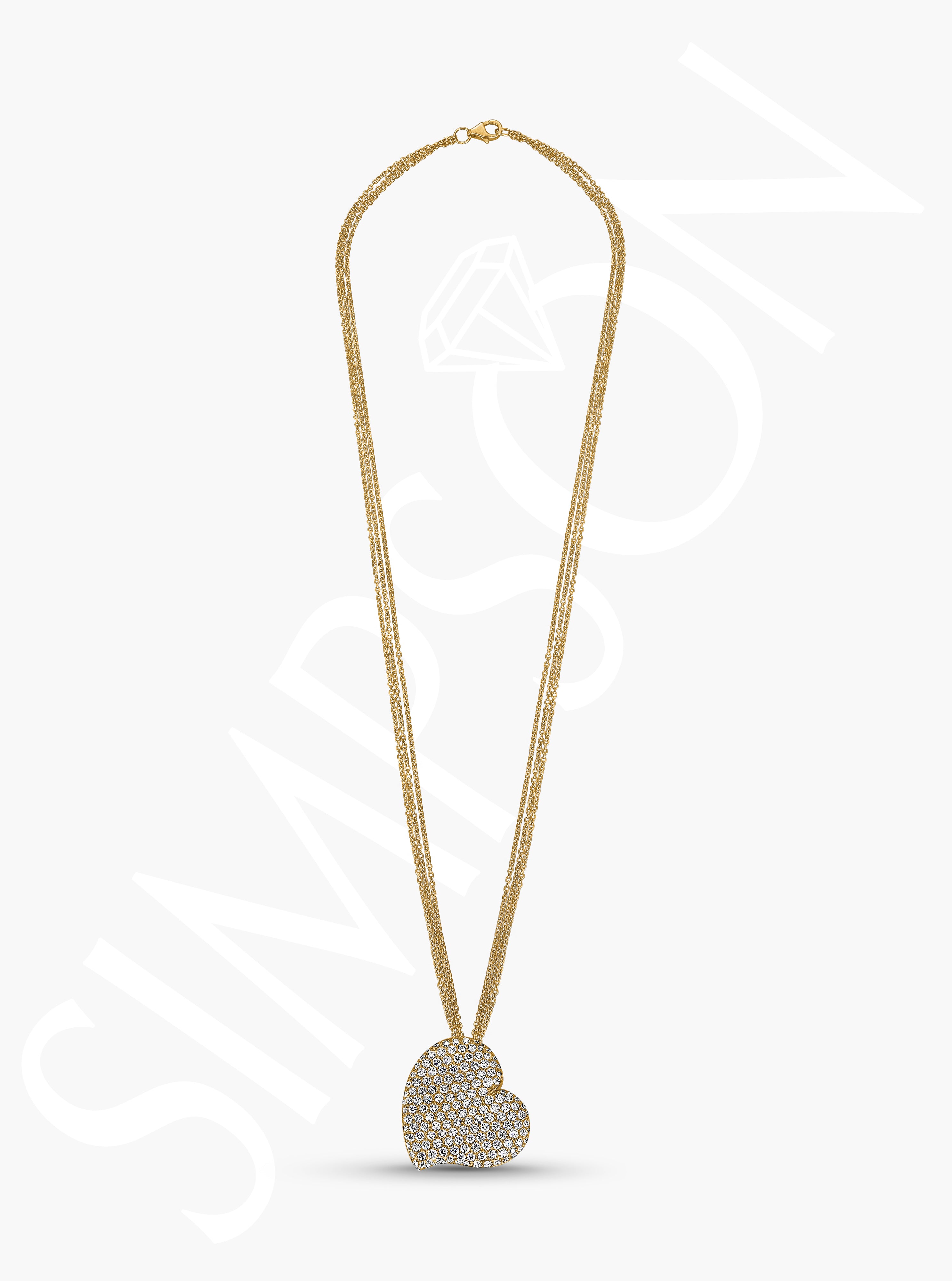 Golden Pave Heart Necklace