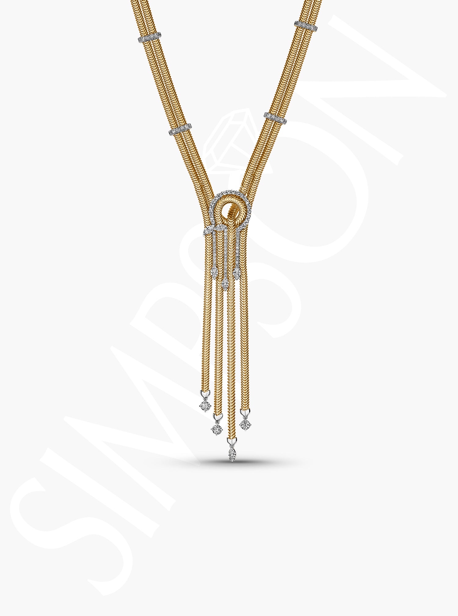 Diamond and Gold Tassel Necklace