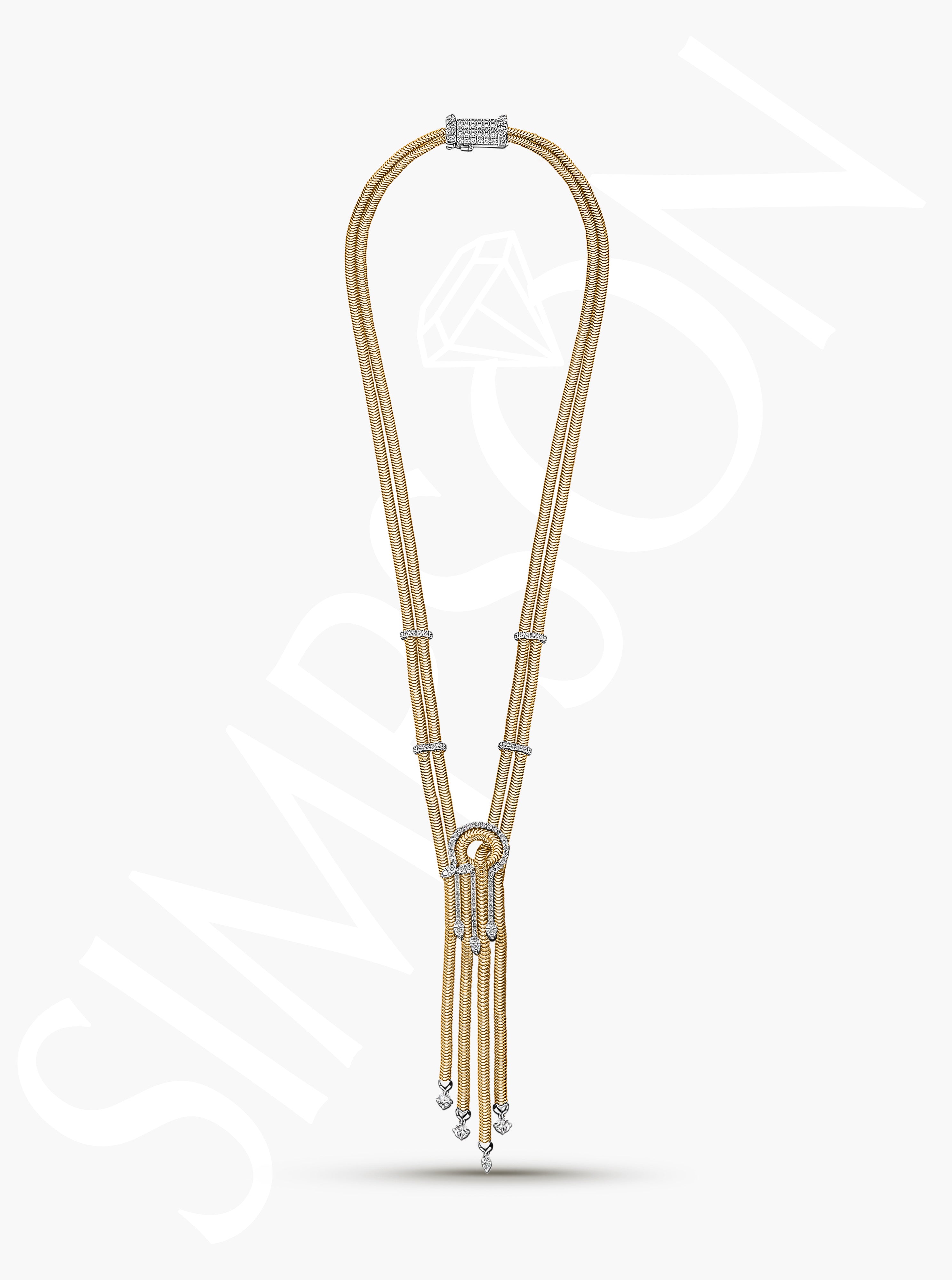 Diamond and Gold Tassel Necklace