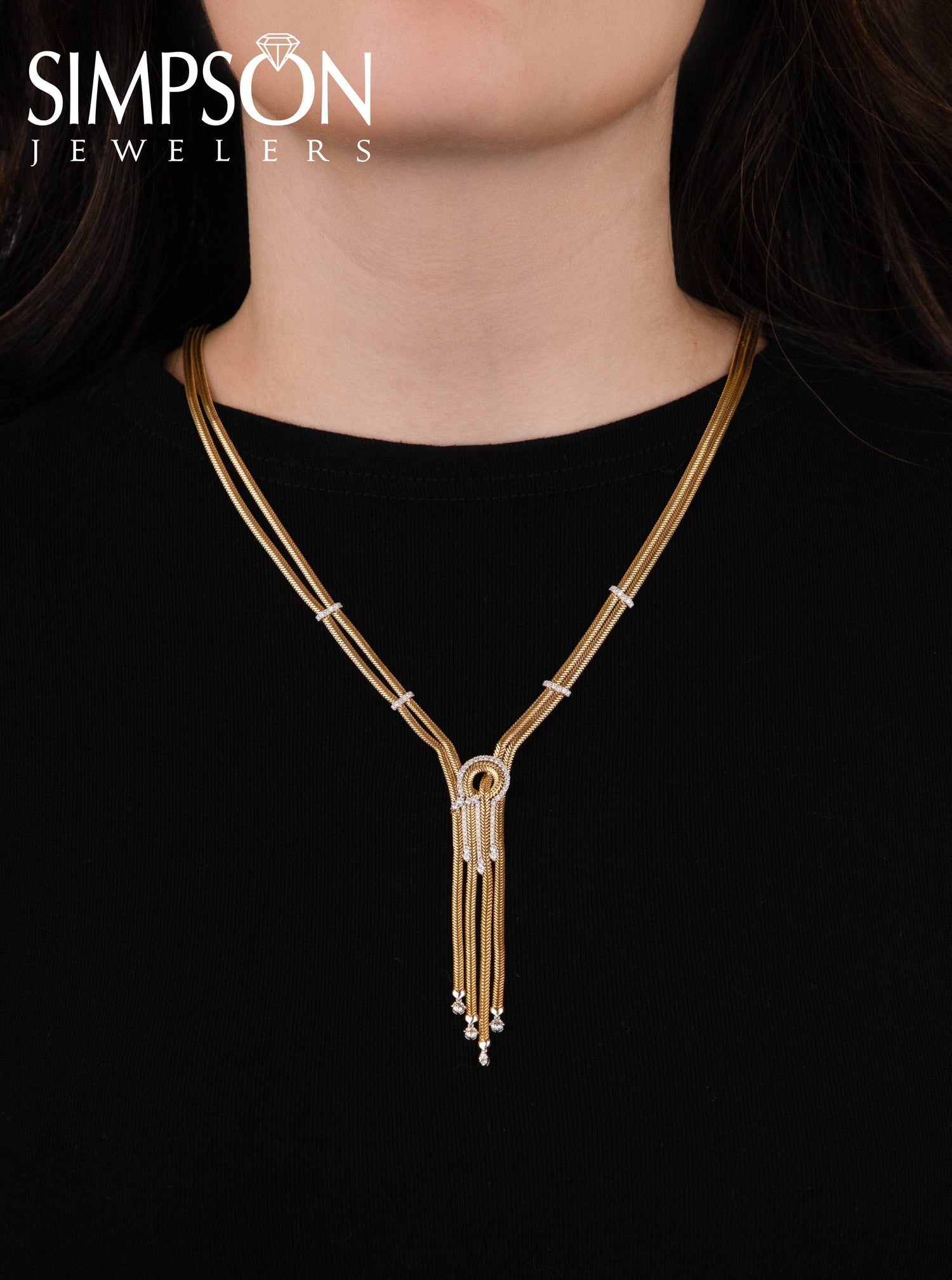 Diamond and Gold Tassel Necklace