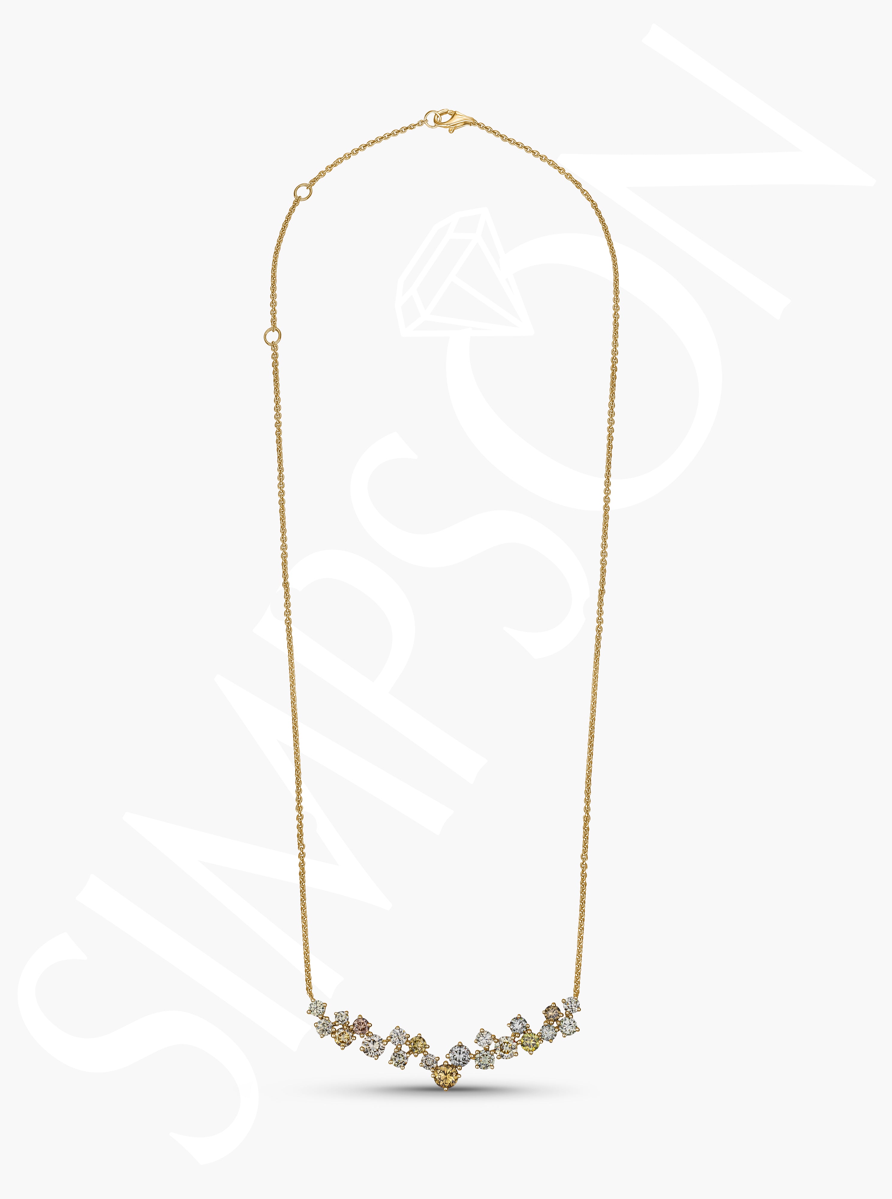 Clustered Diamond Garland Necklace