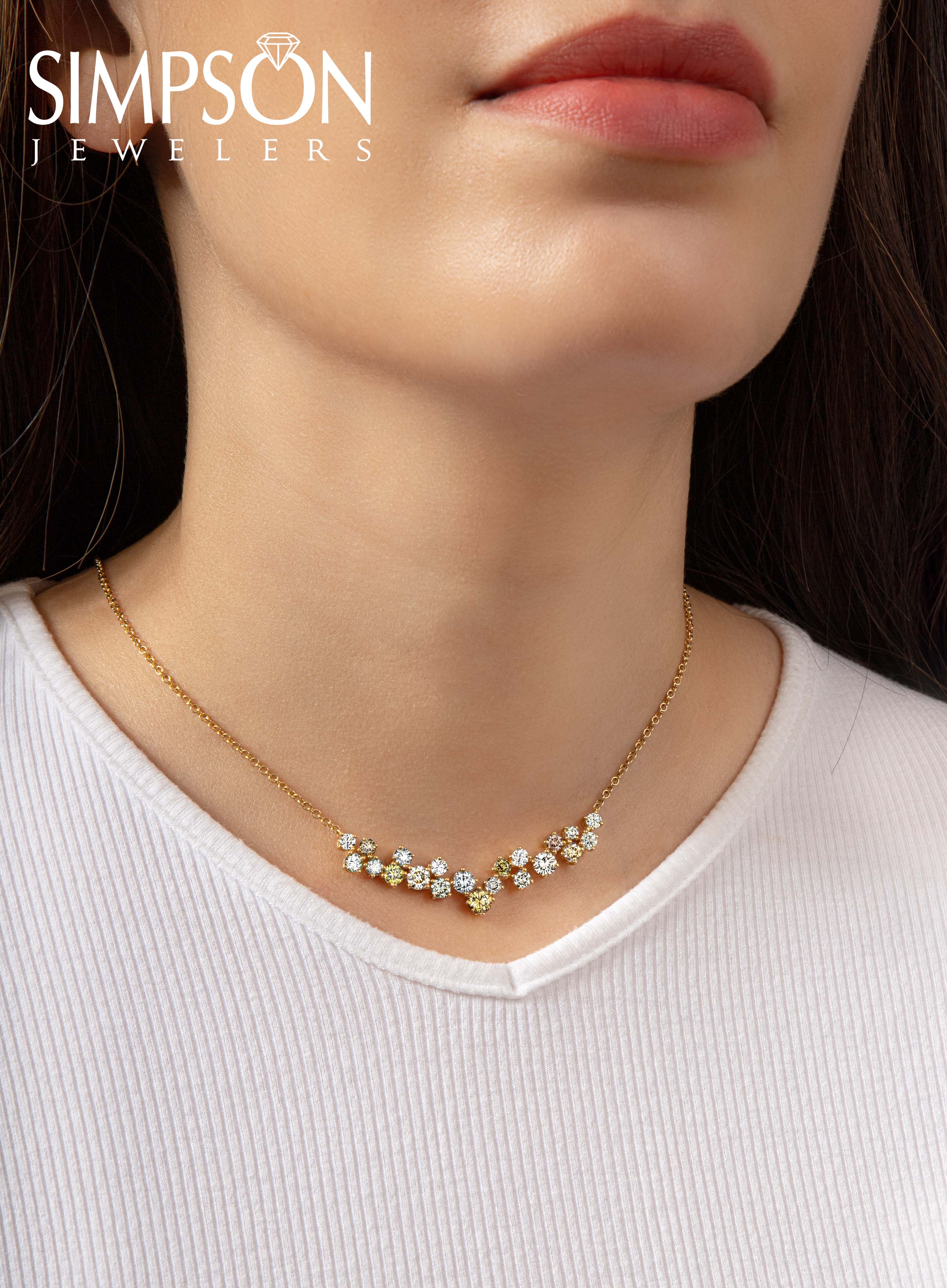 Clustered Diamond Garland Necklace