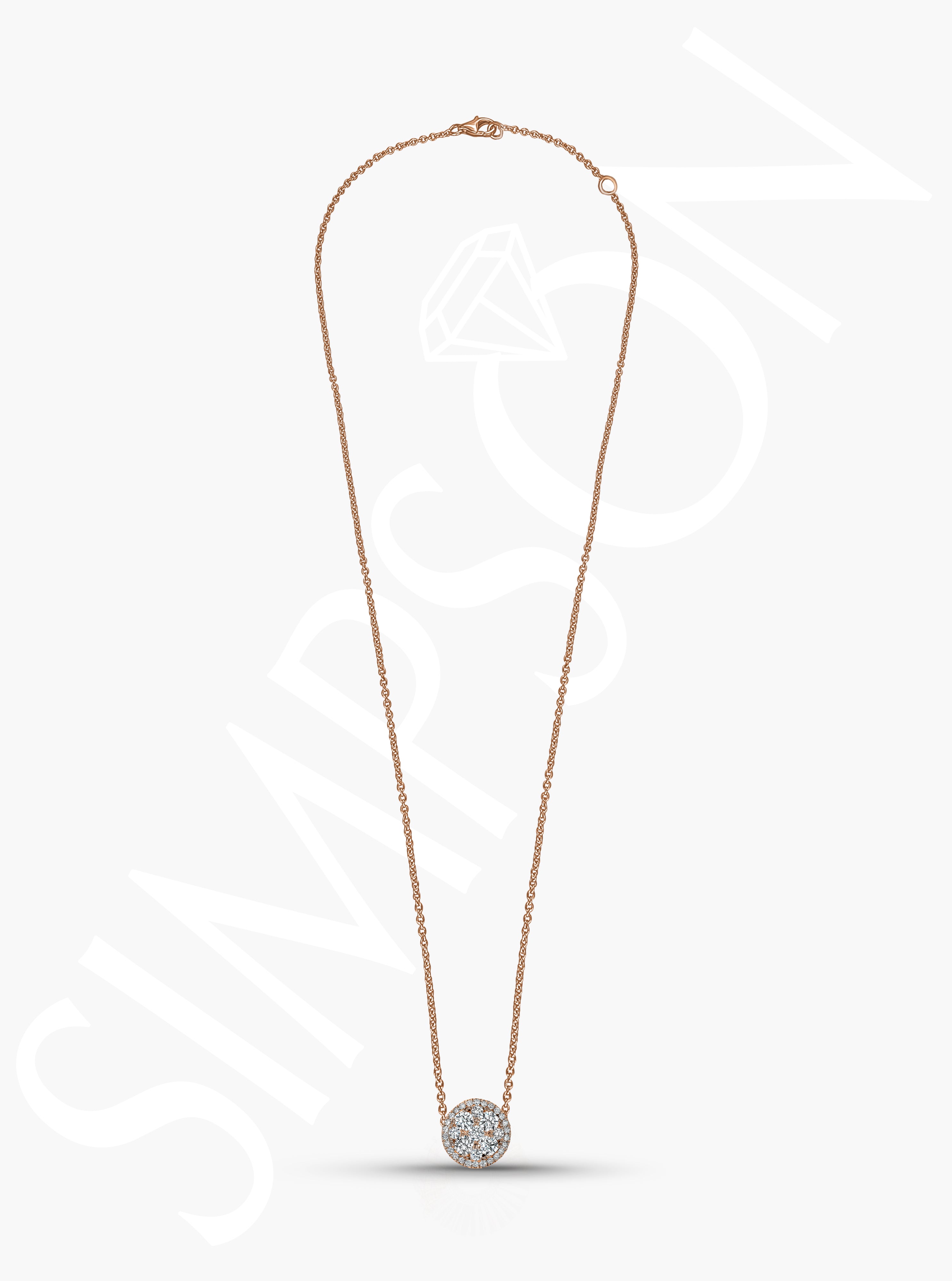 Rose Gold Diamond Cluster Necklace