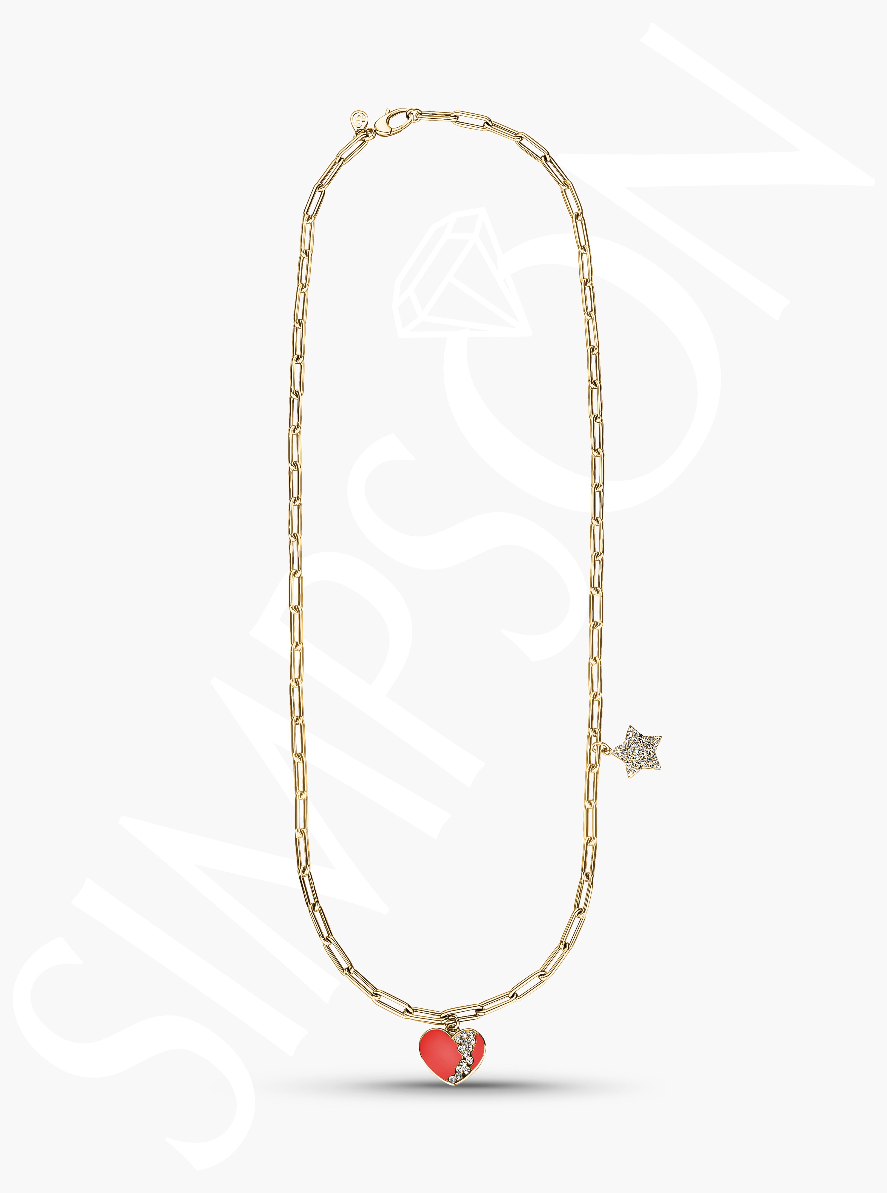 Red Heart Chain Necklace