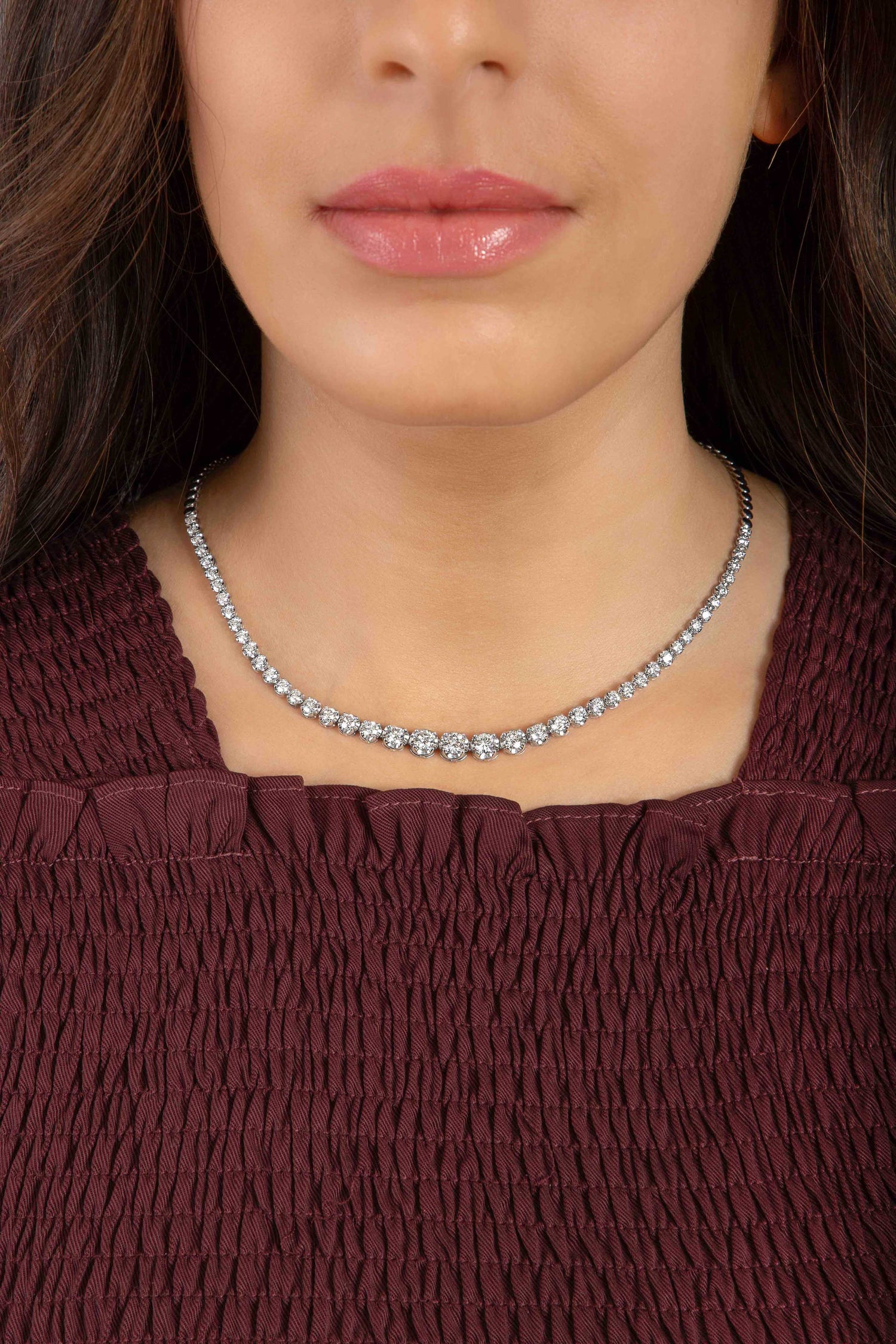 Graduated Diamond Tennis Necklace