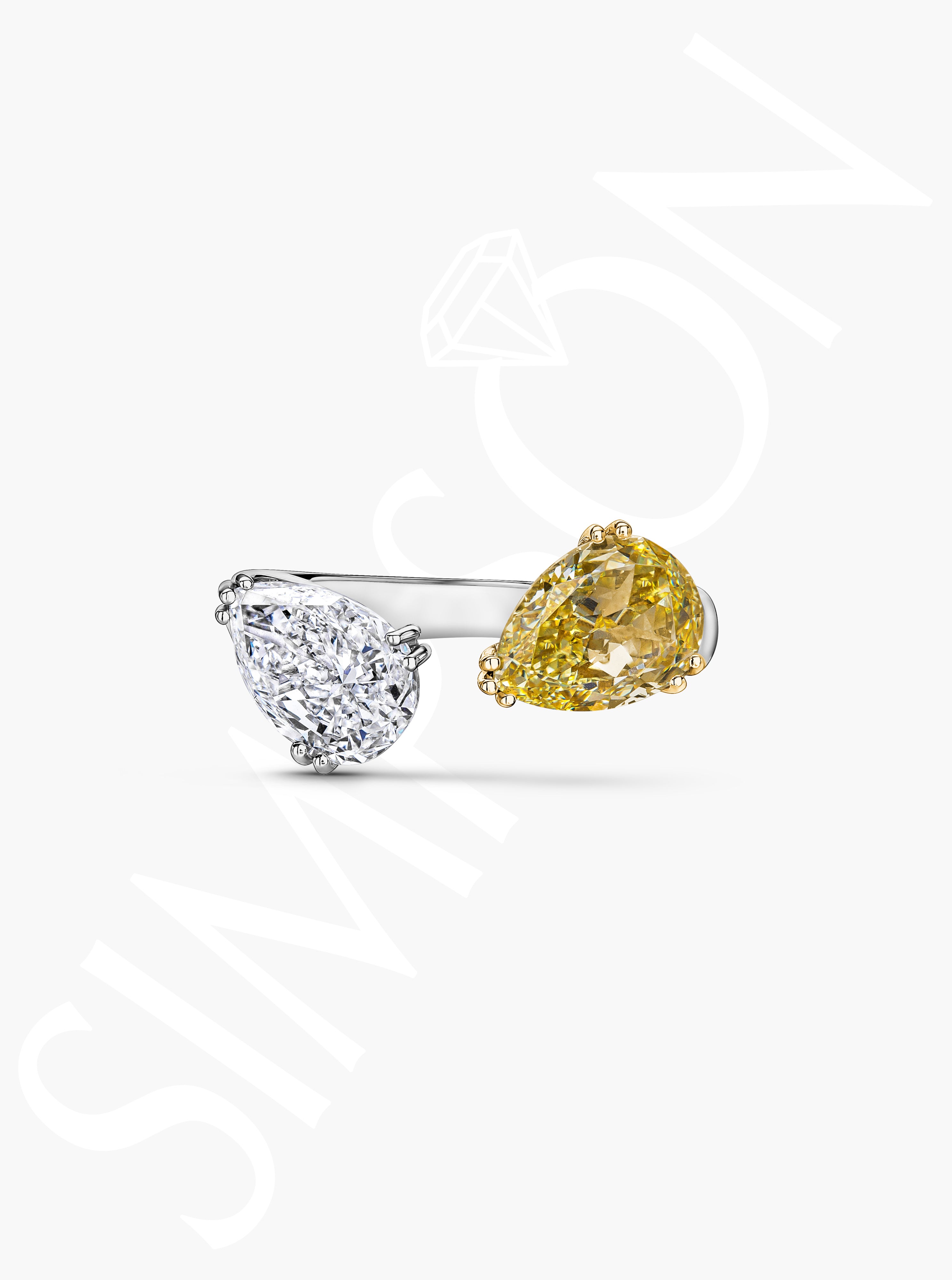 Dual Pear-Shaped Diamond Ring