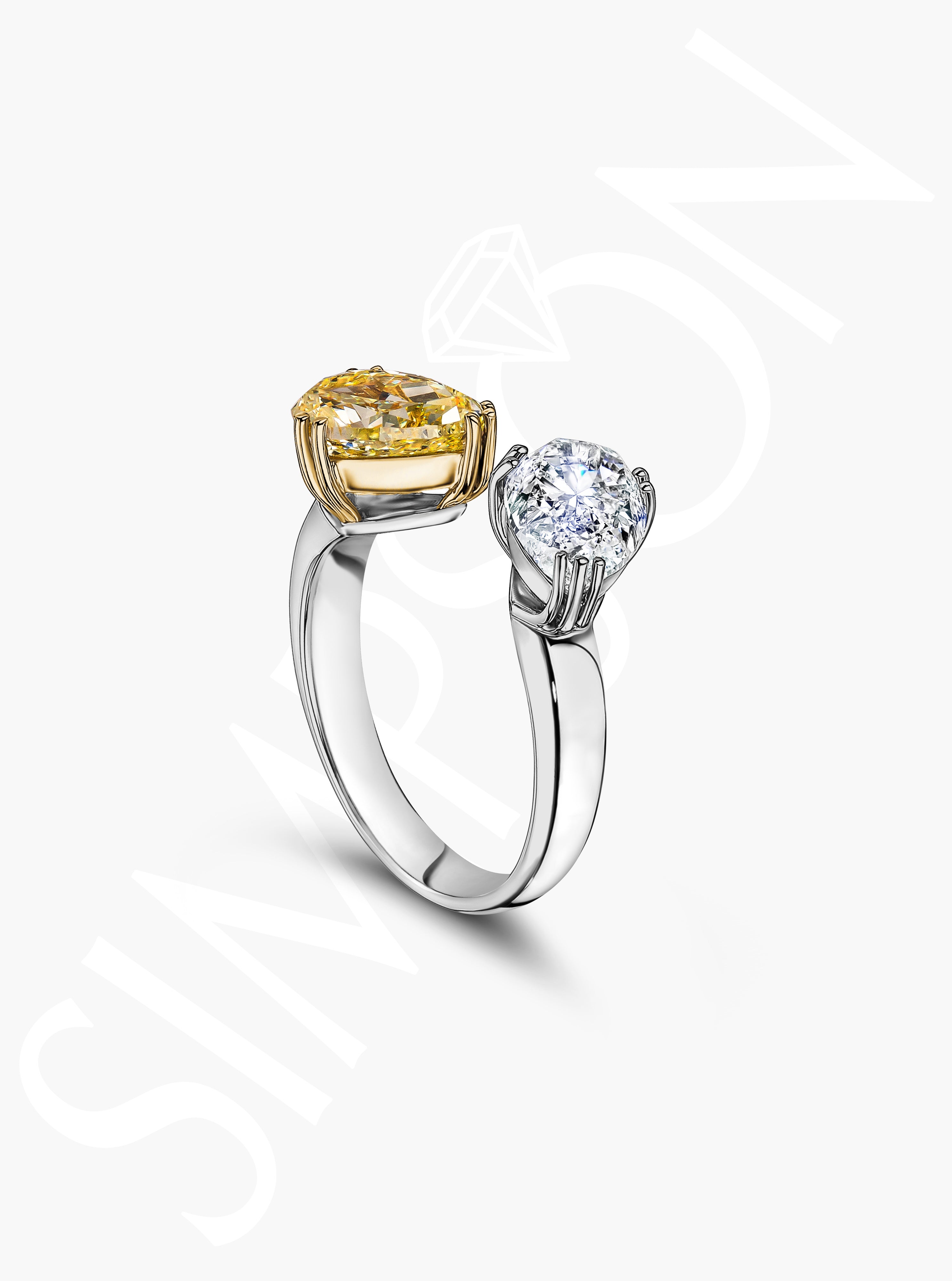 Dual Pear-Shaped Diamond Ring