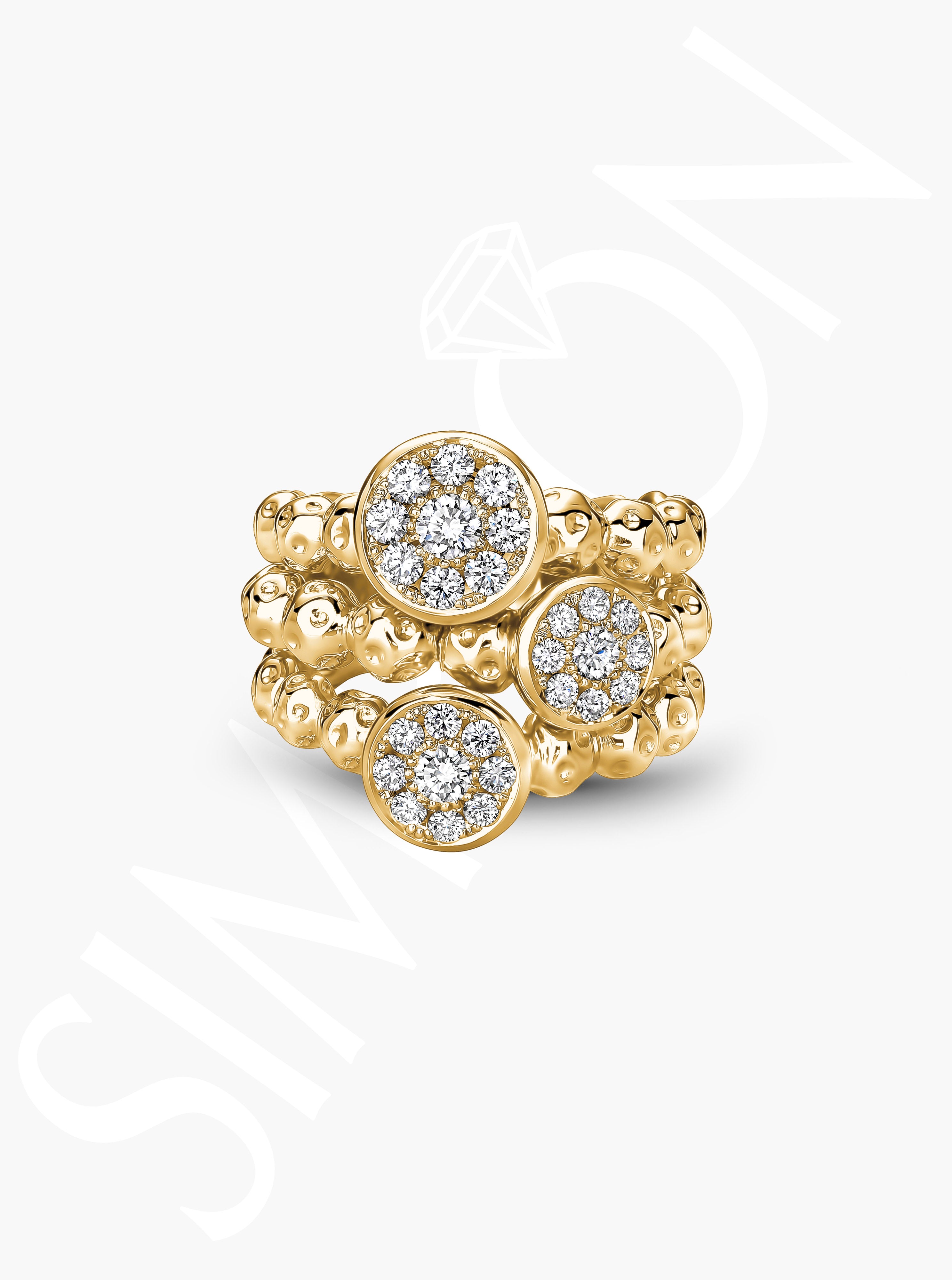 Triple Cluster Diamond Ring